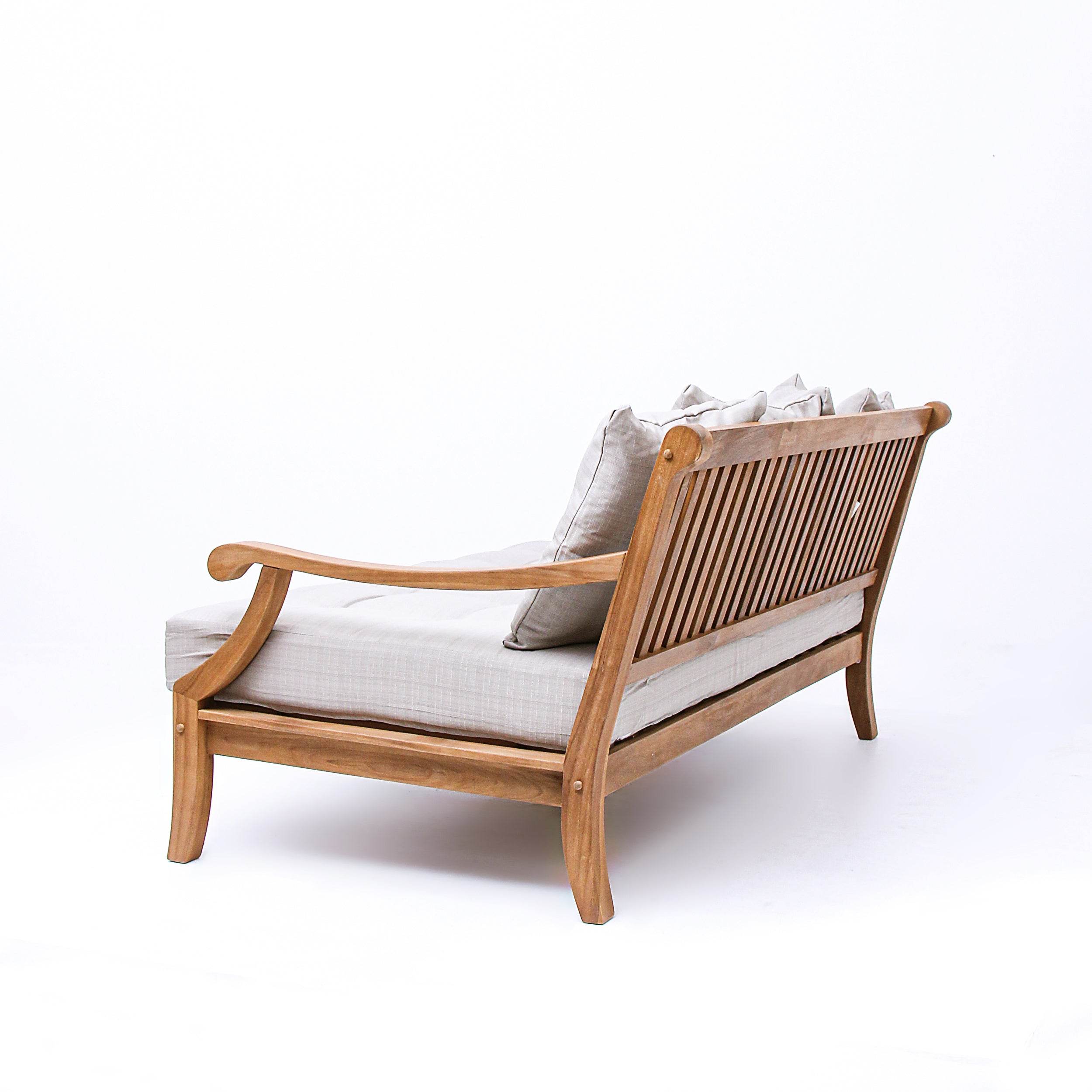 Mosko Teak Wood Outdoor Daybed with Beige Cushion - Image 30