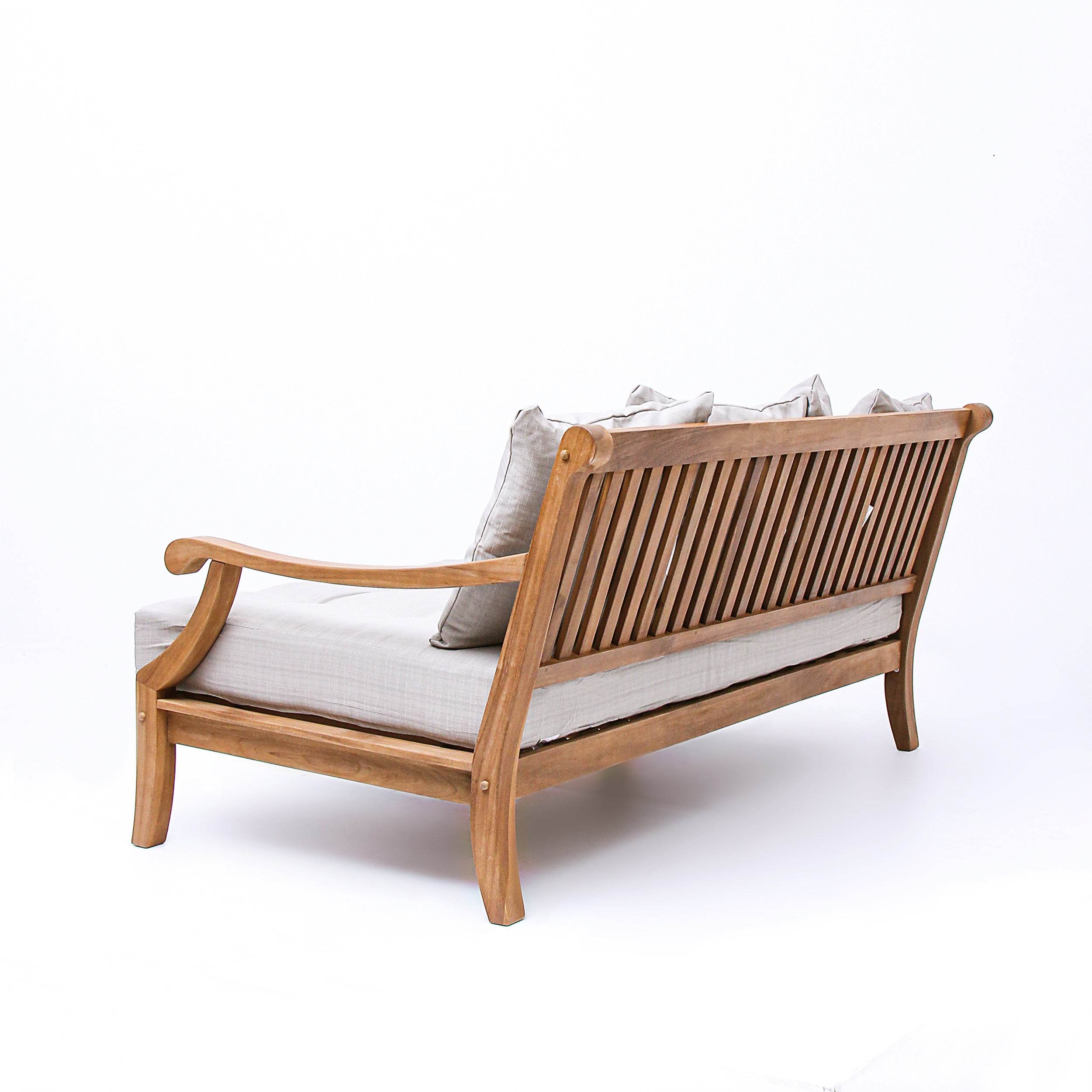 Mosko Teak Wood Outdoor Daybed with Beige Cushion - Image 31