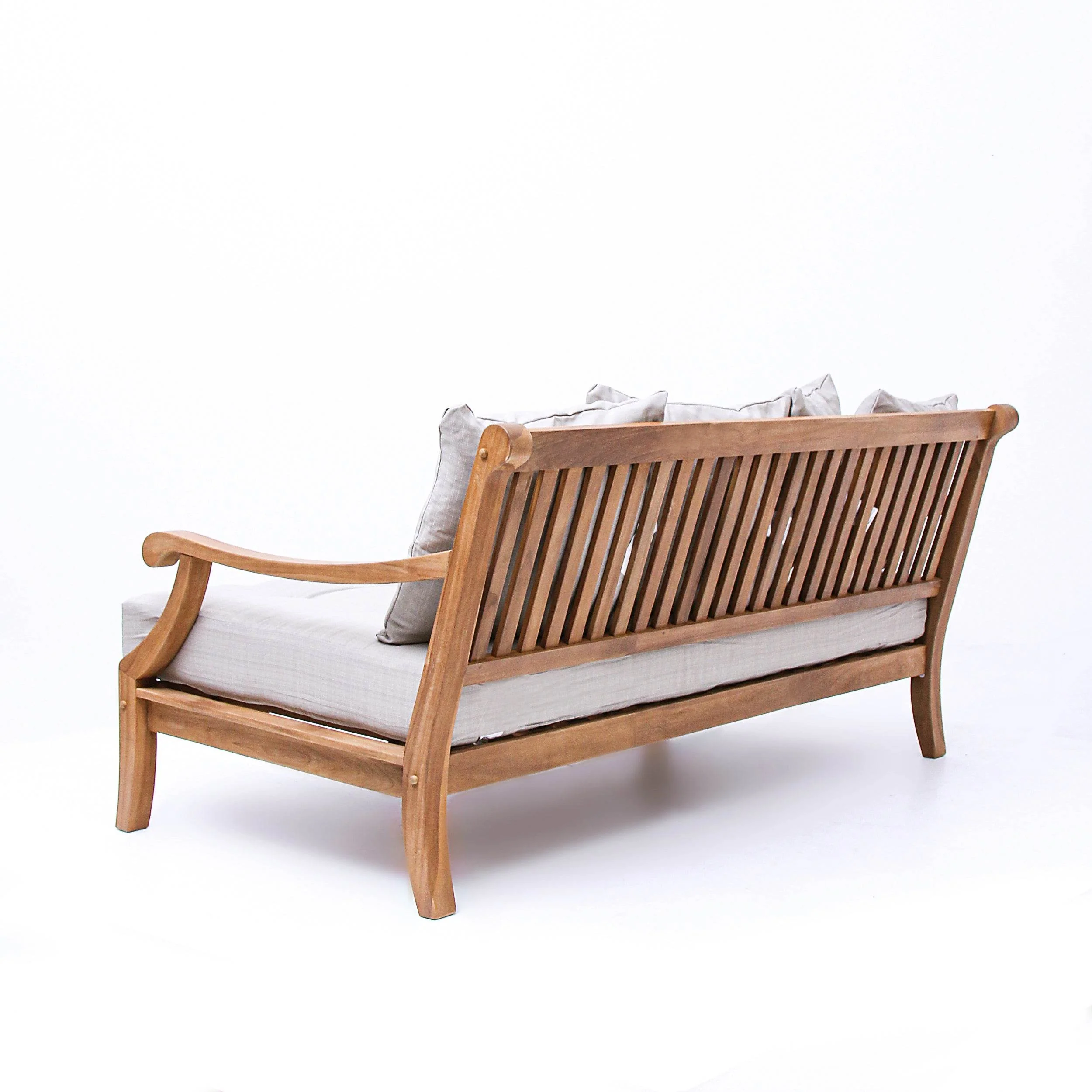 Mosko Teak Wood Outdoor Daybed with Beige Cushion - Image 32