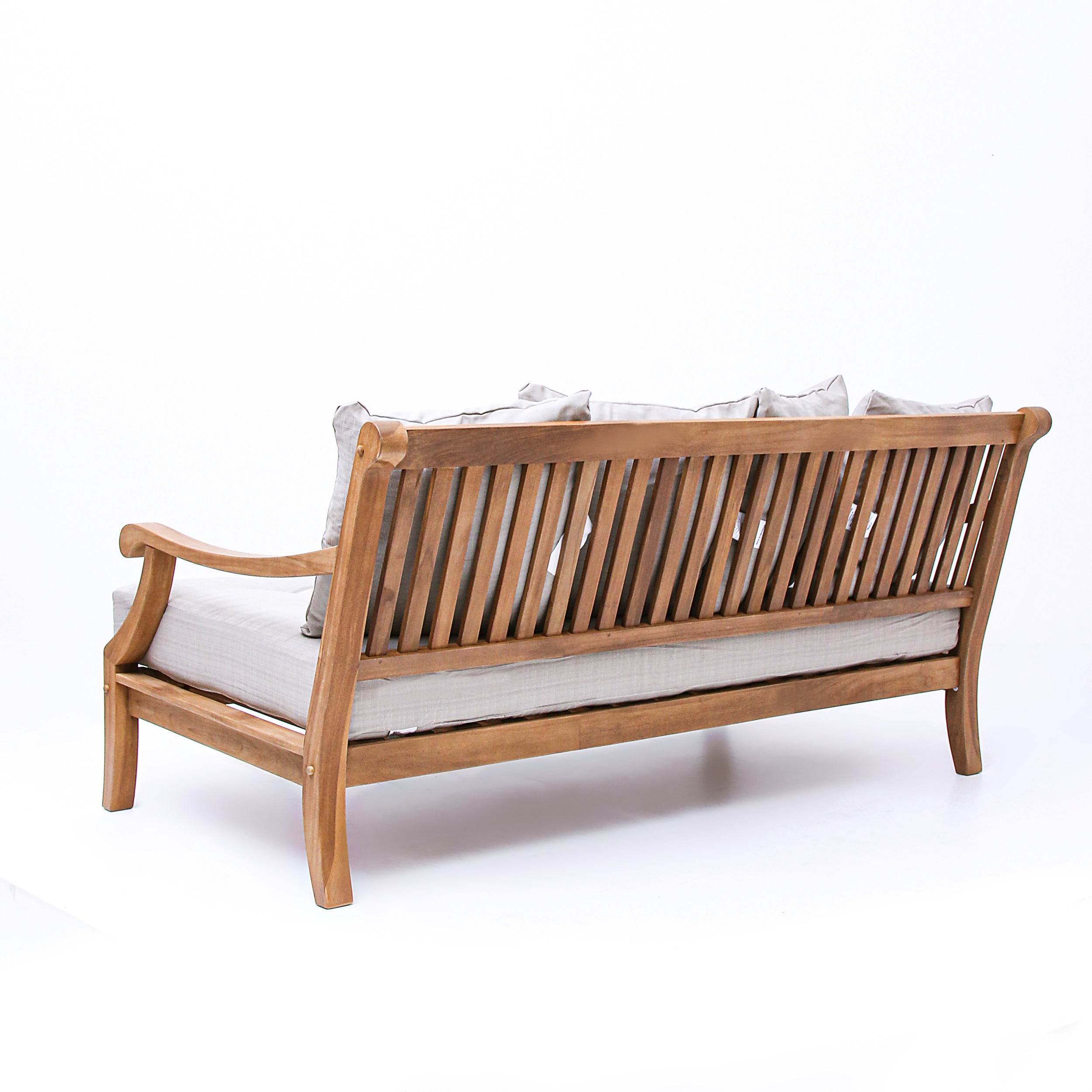 Mosko Teak Wood Outdoor Daybed with Beige Cushion - Image 33