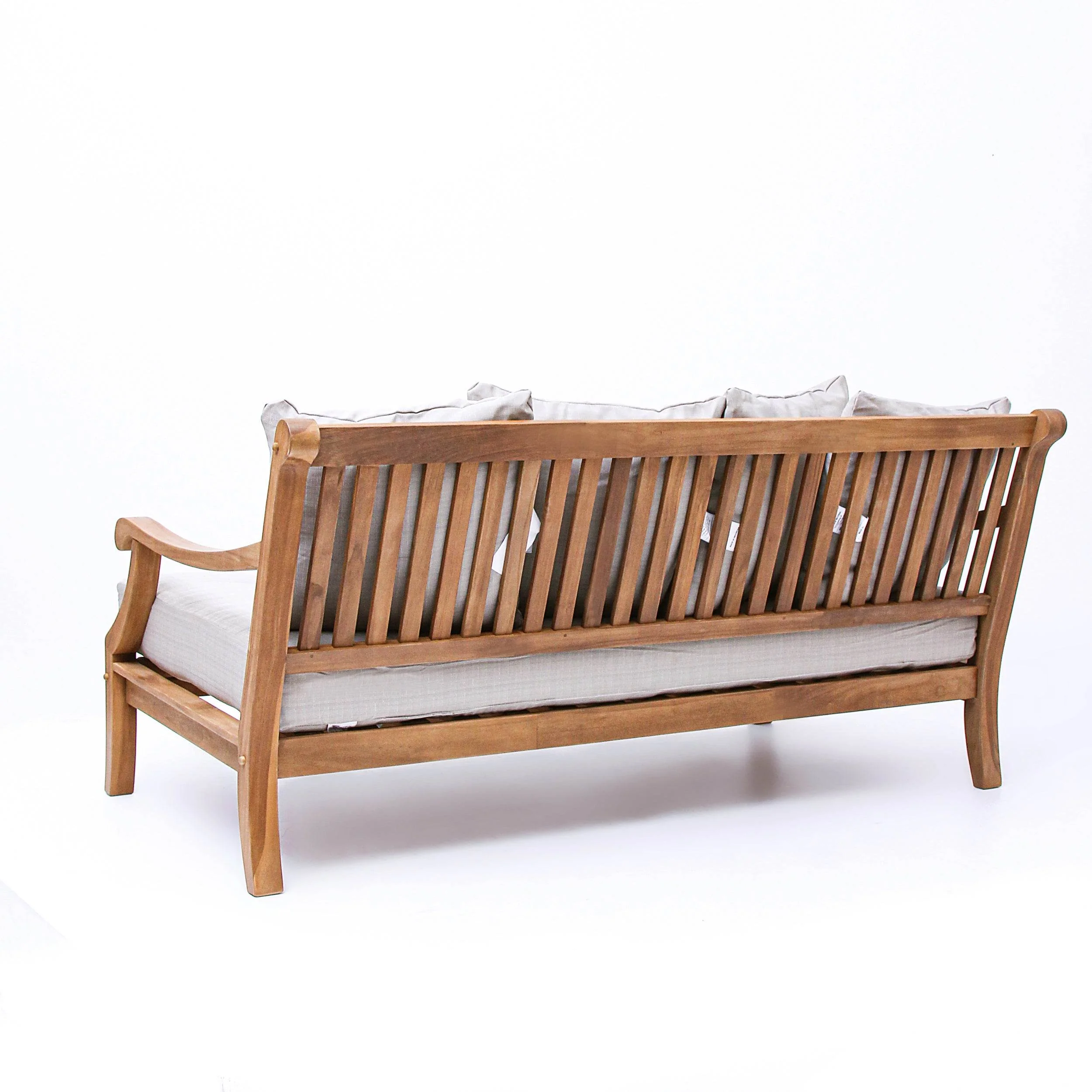 Mosko Teak Wood Outdoor Daybed with Beige Cushion - Image 34