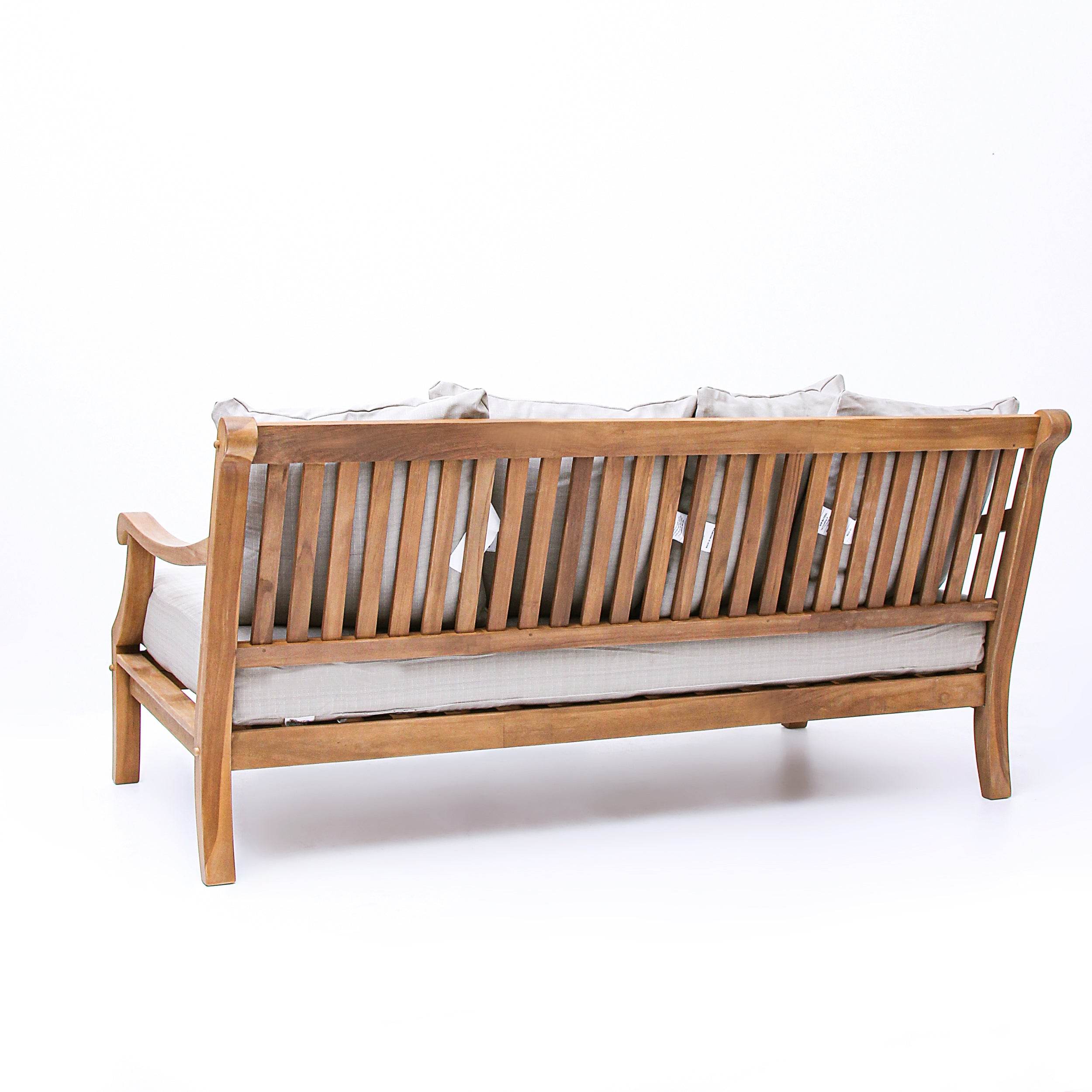 Mosko Teak Wood Outdoor Daybed with Beige Cushion - Image 35