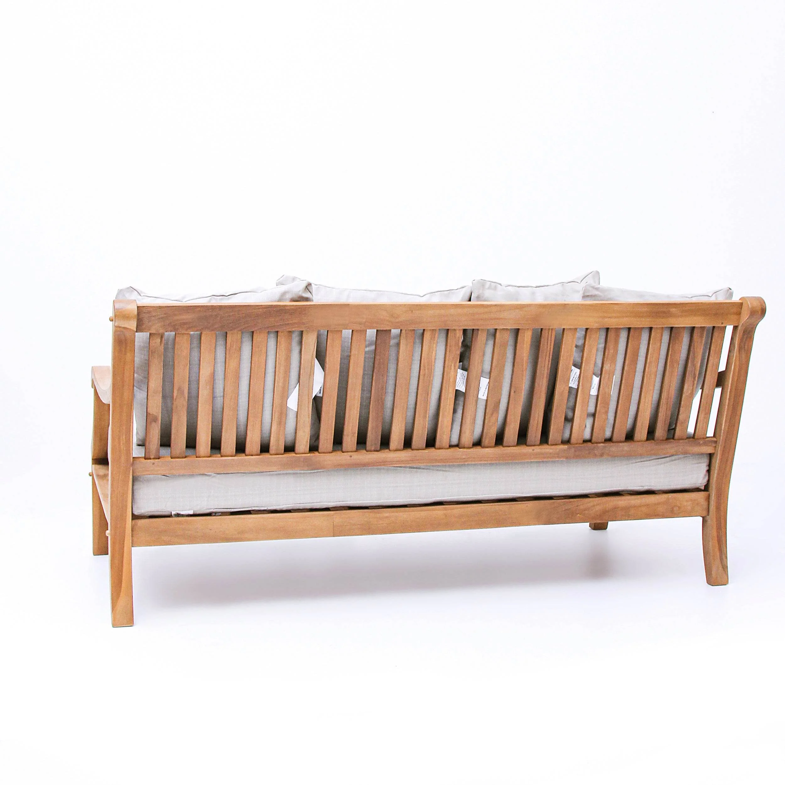 Mosko Teak Wood Outdoor Daybed with Beige Cushion - Image 36
