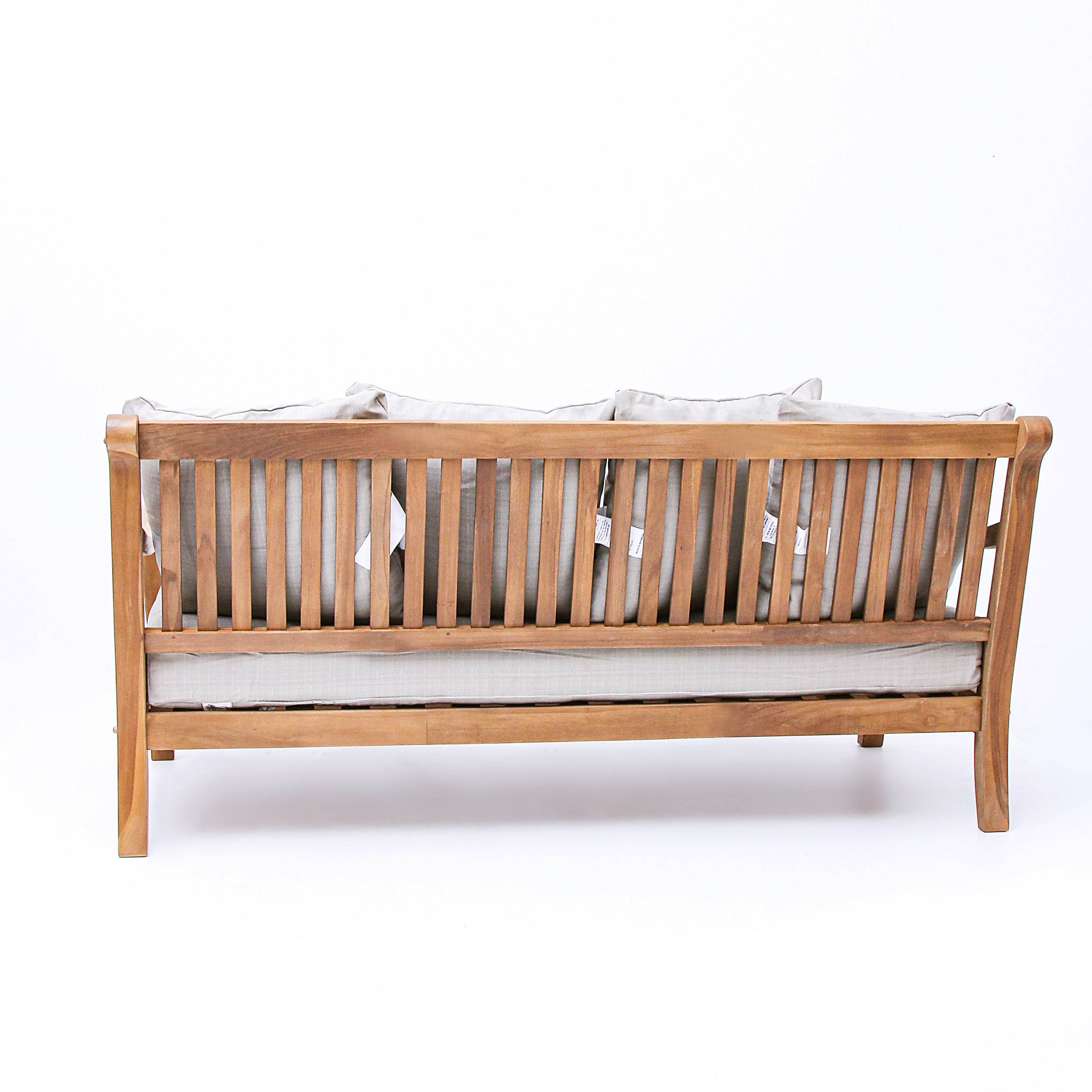 Mosko Teak Wood Outdoor Daybed with Beige Cushion - Image 37