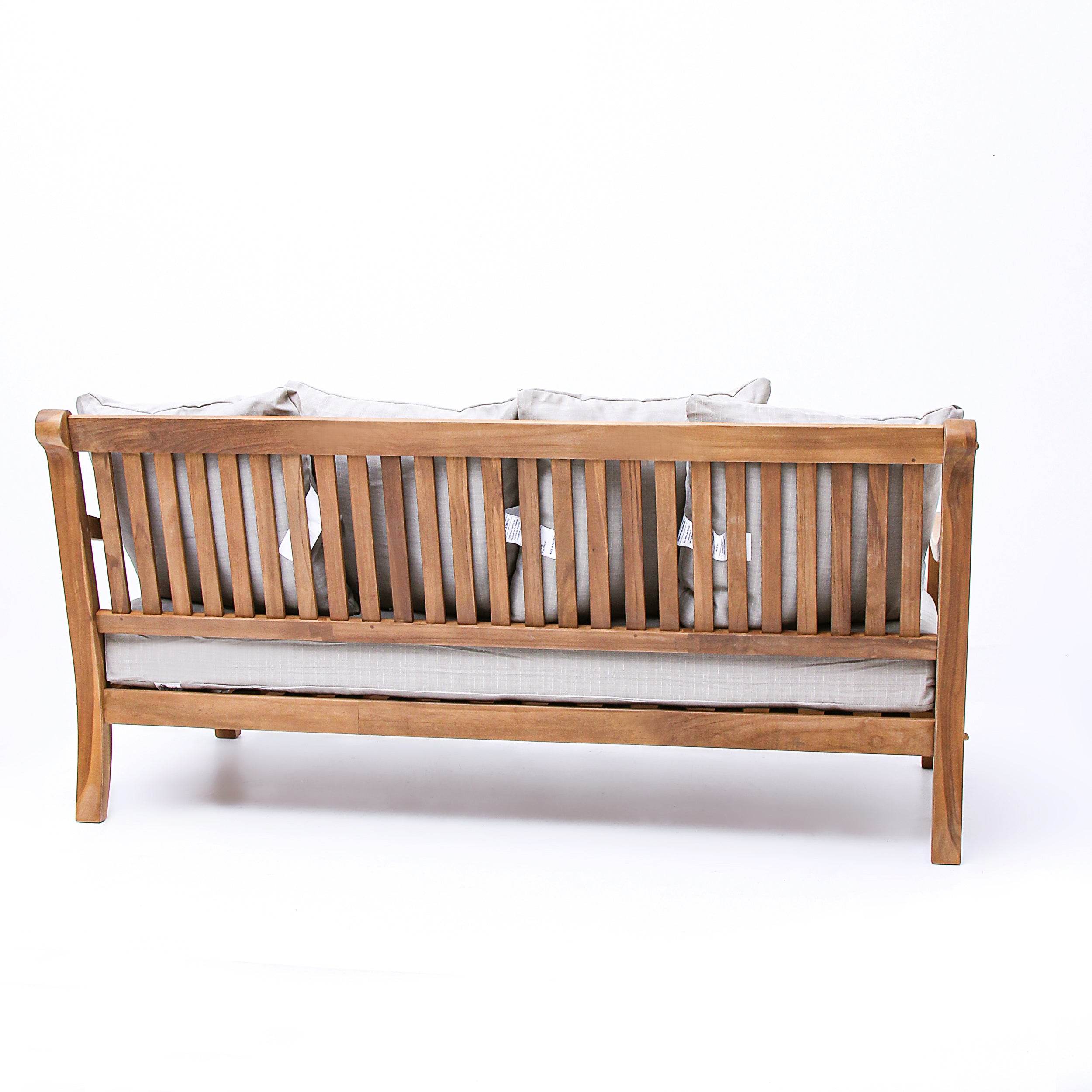 Mosko Teak Wood Outdoor Daybed with Beige Cushion - Image 39