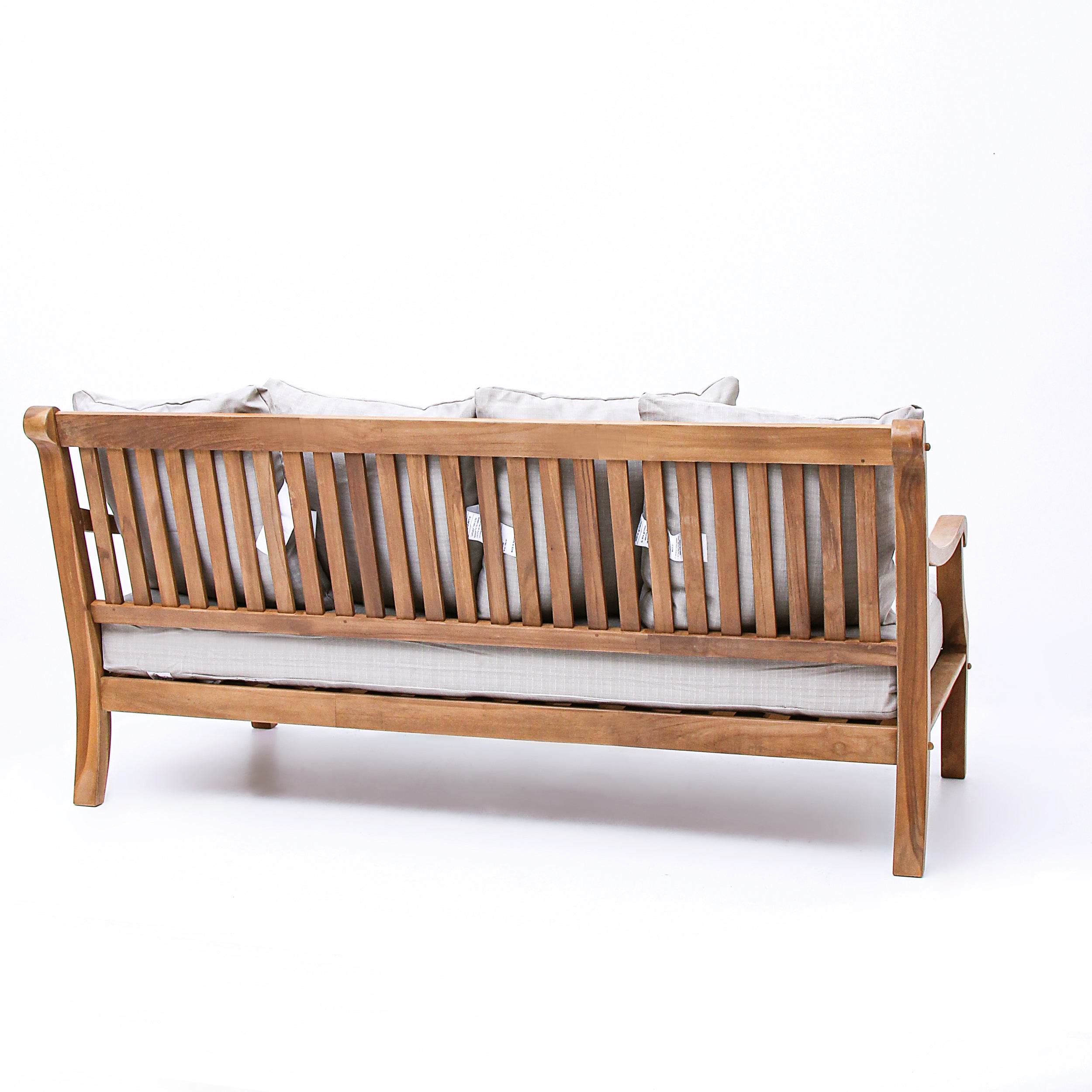 Mosko Teak Wood Outdoor Daybed with Beige Cushion - Image 40