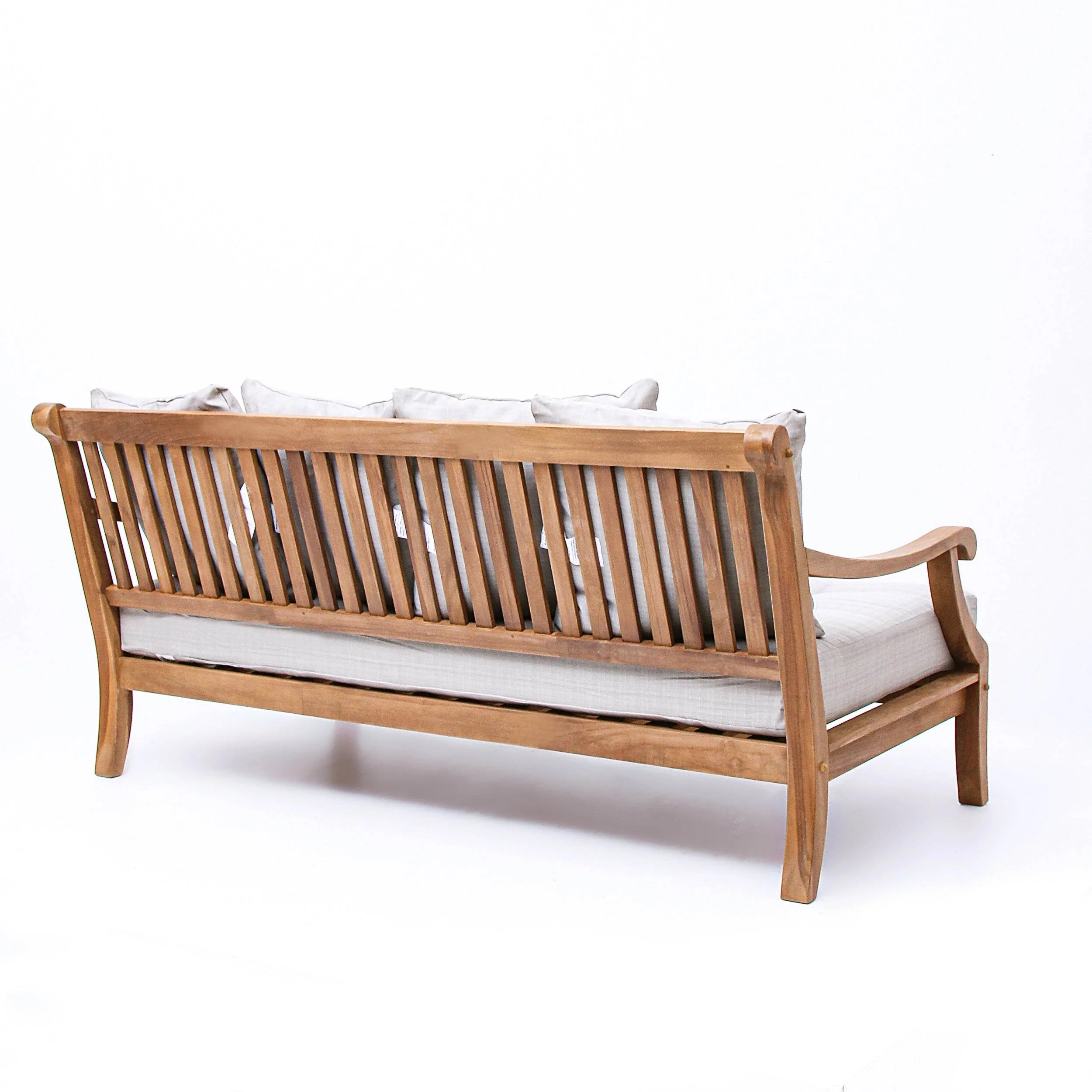 Mosko Teak Wood Outdoor Daybed with Beige Cushion - Image 42