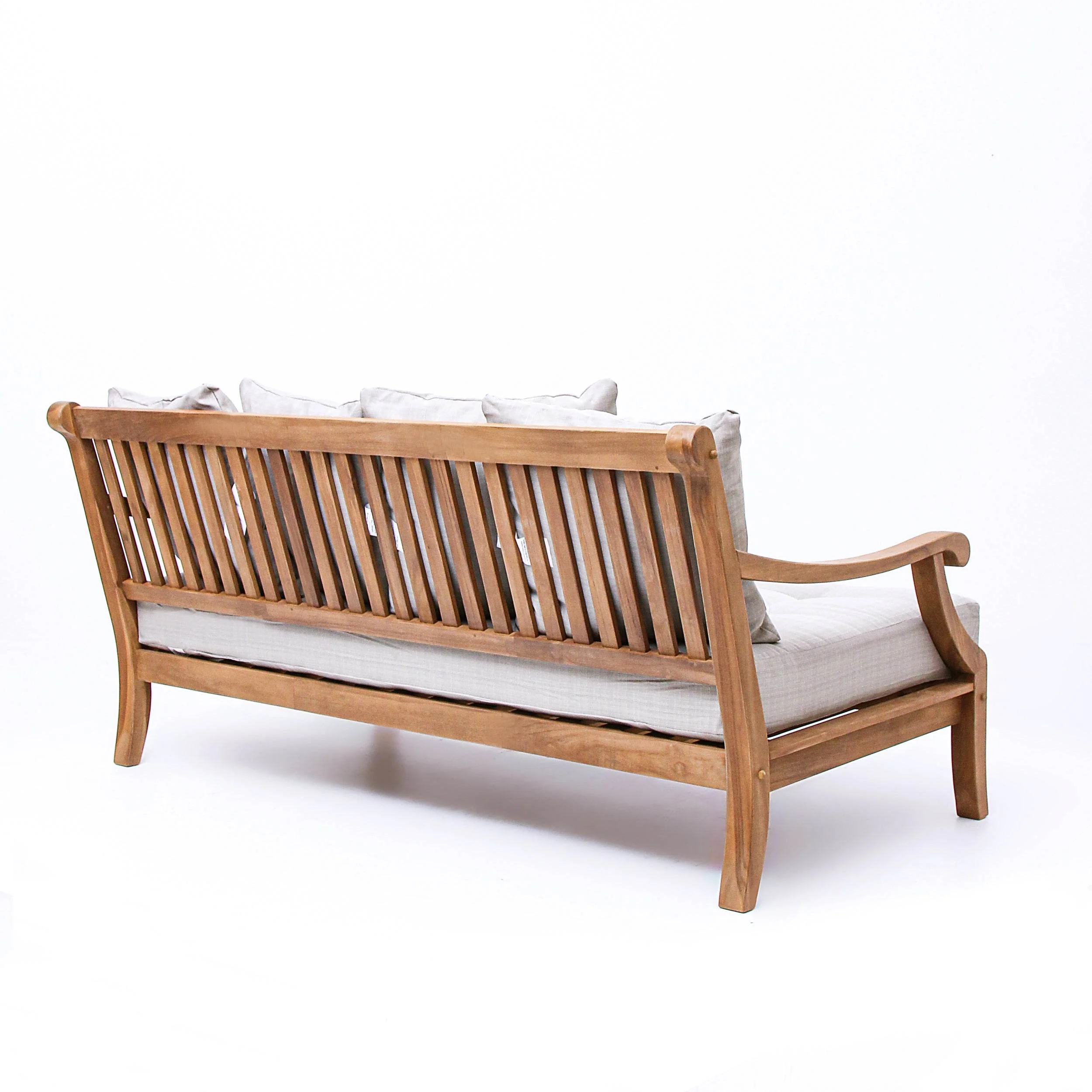Mosko Teak Wood Outdoor Daybed with Beige Cushion - Image 43