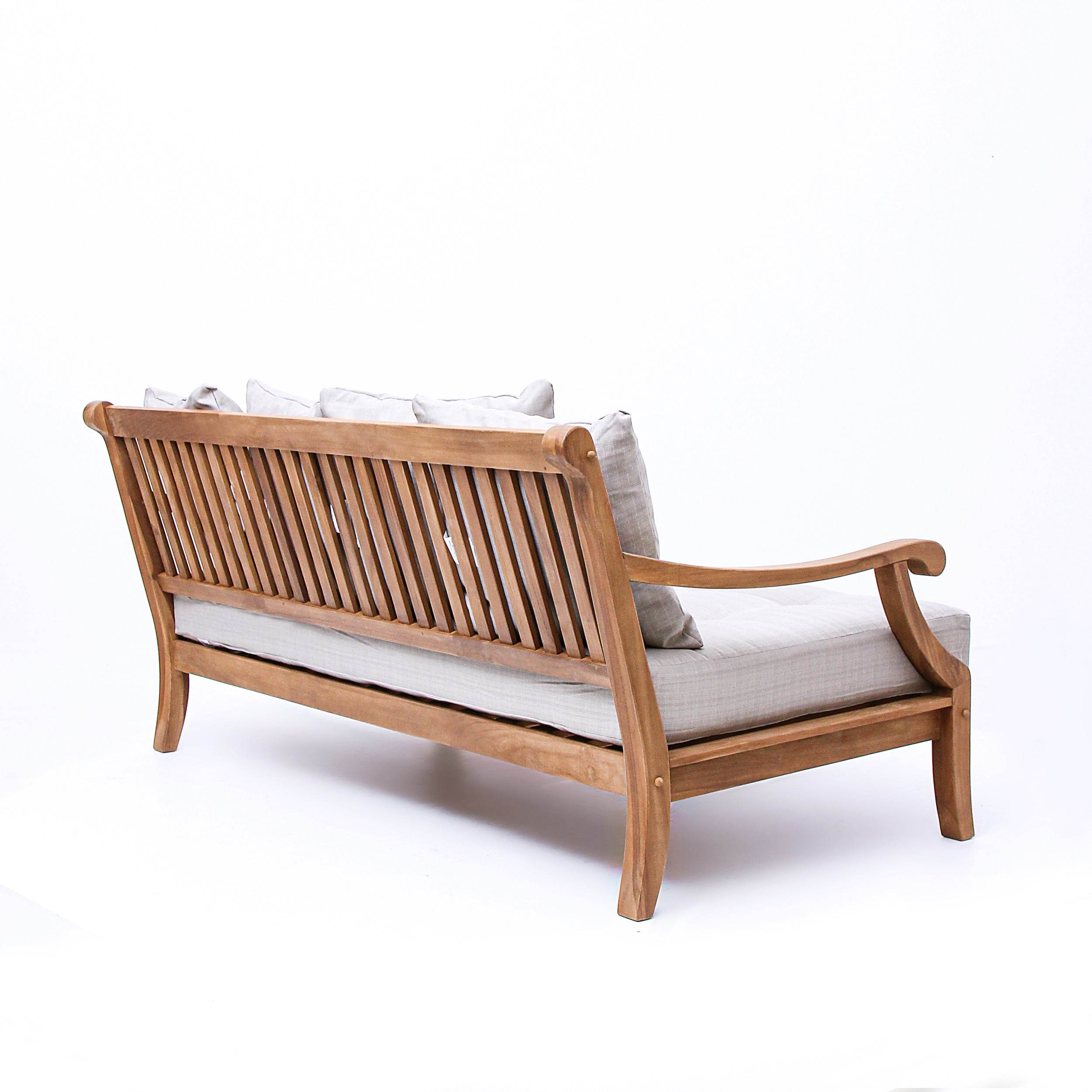 Mosko Teak Wood Outdoor Daybed with Beige Cushion - Image 44