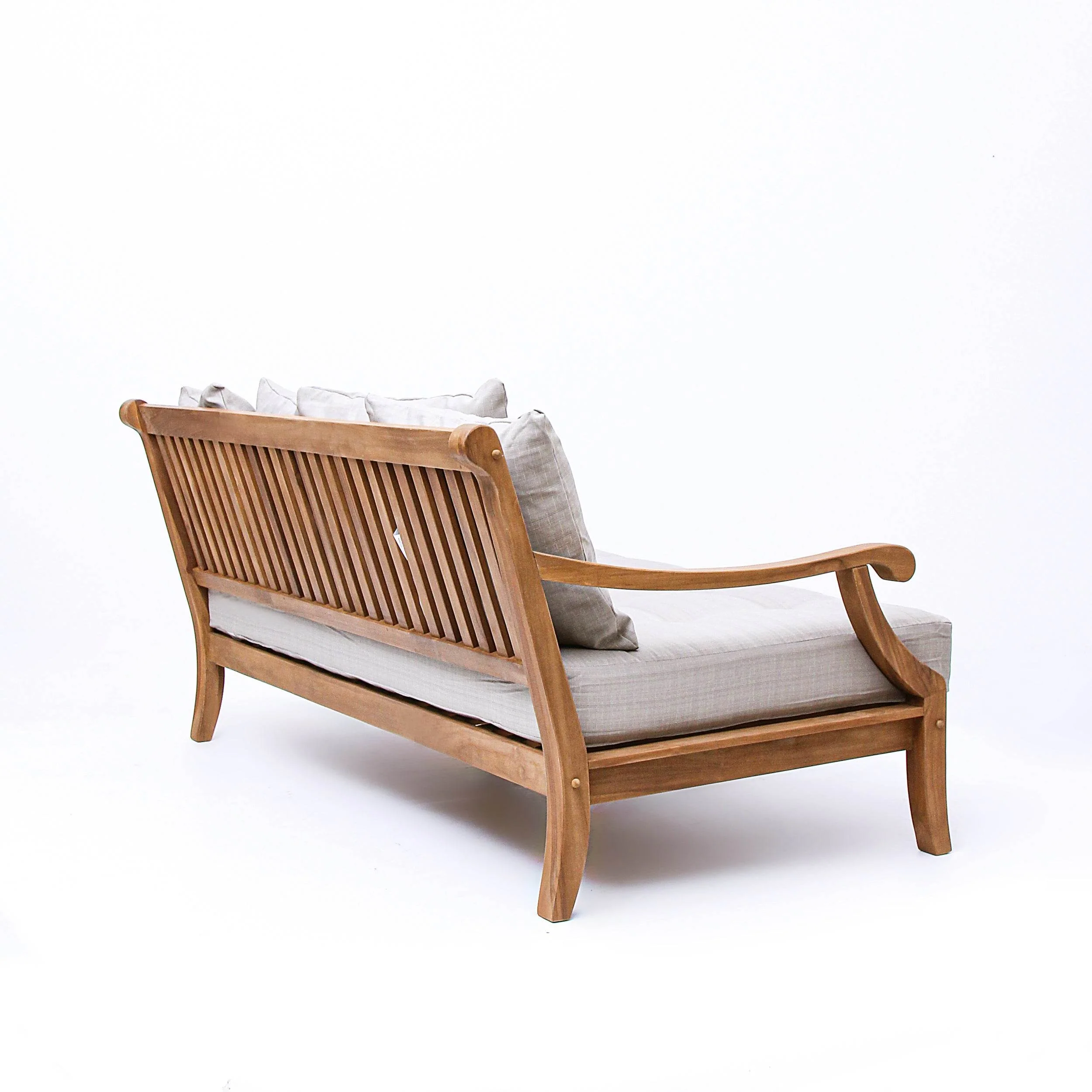 Mosko Teak Wood Outdoor Daybed with Beige Cushion - Image 45