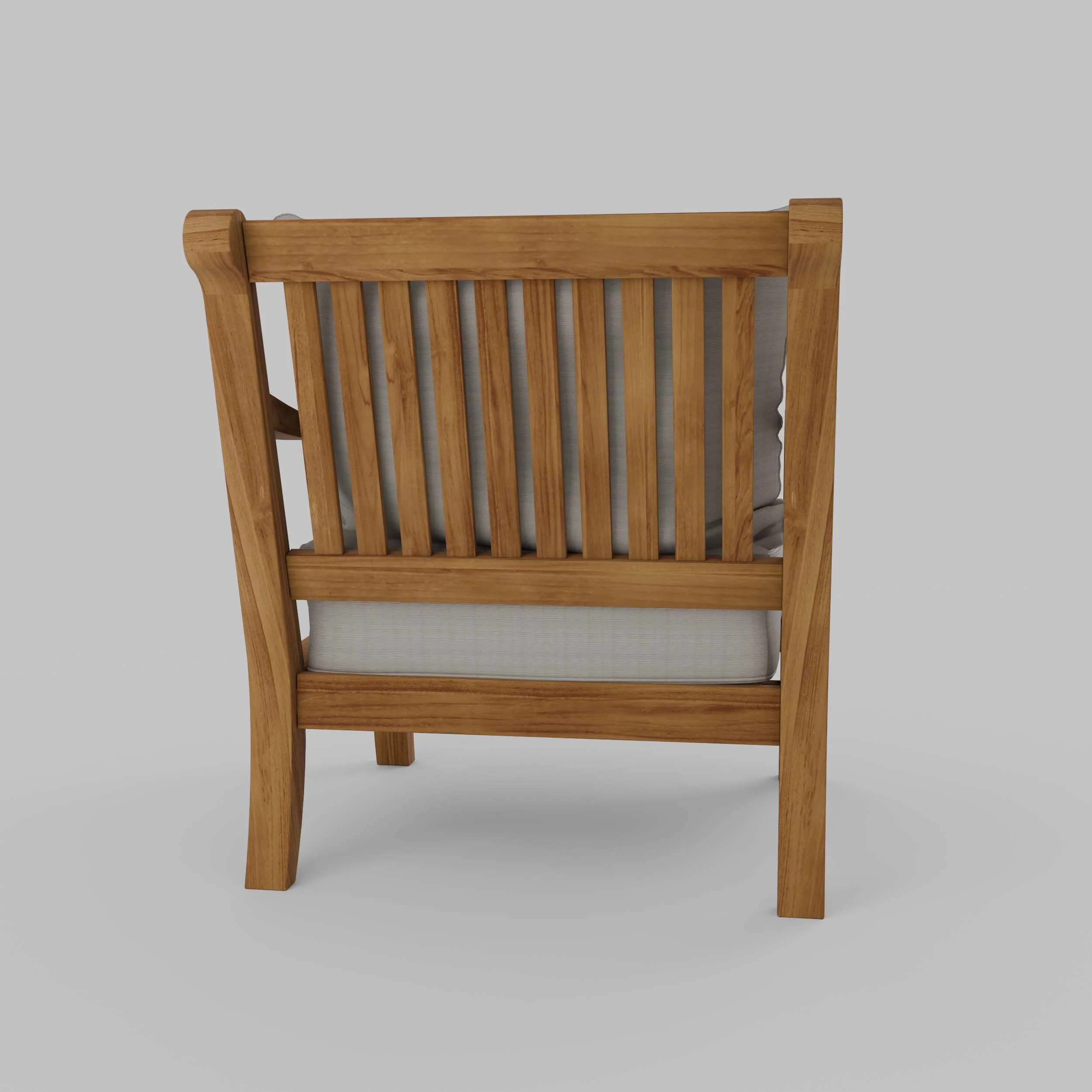 Mosko Teak Wood Outdoor Lounge Chair with Beige Cushion - Image 33