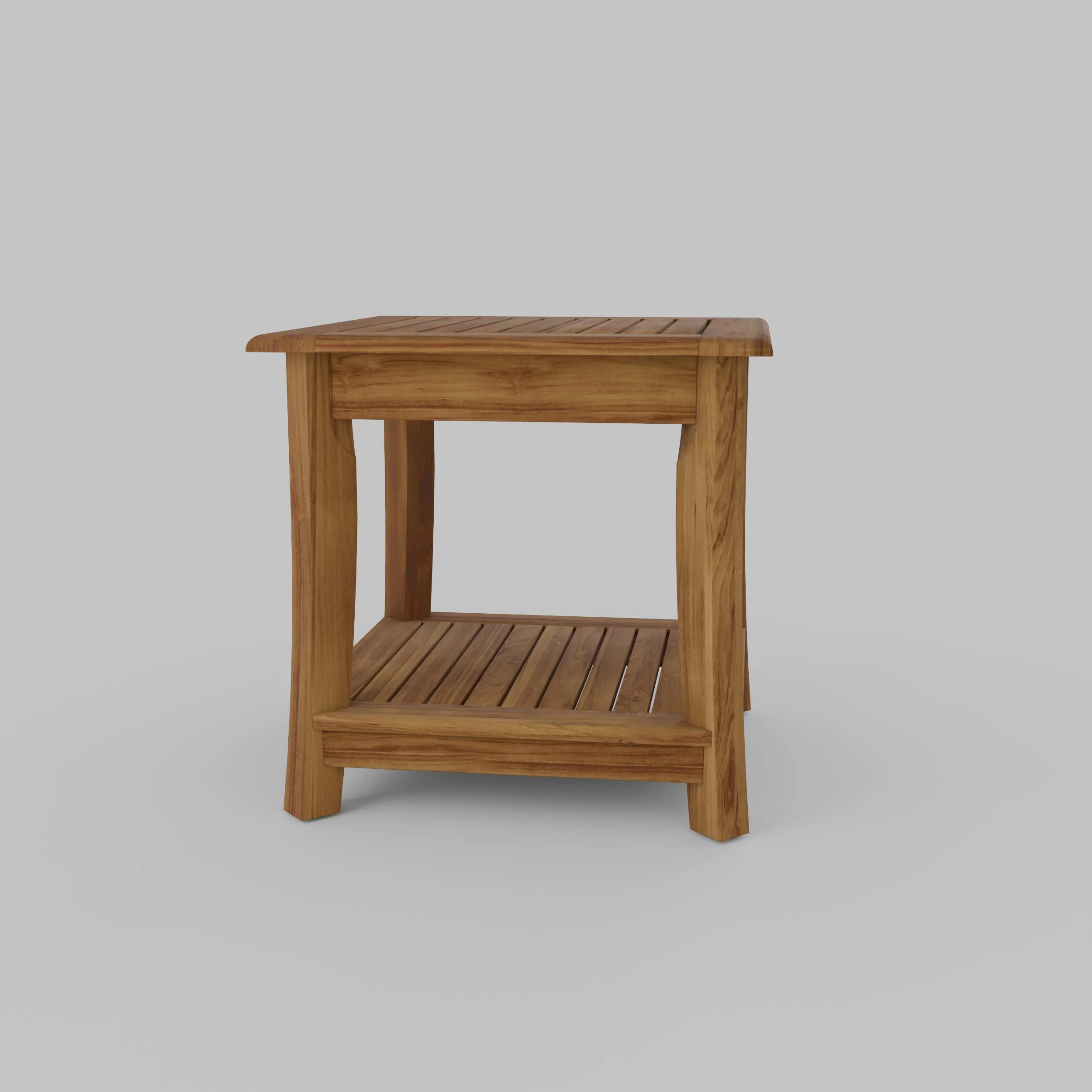Mosko Teak Wood Outdoor Side Table with Shelf - Image 13