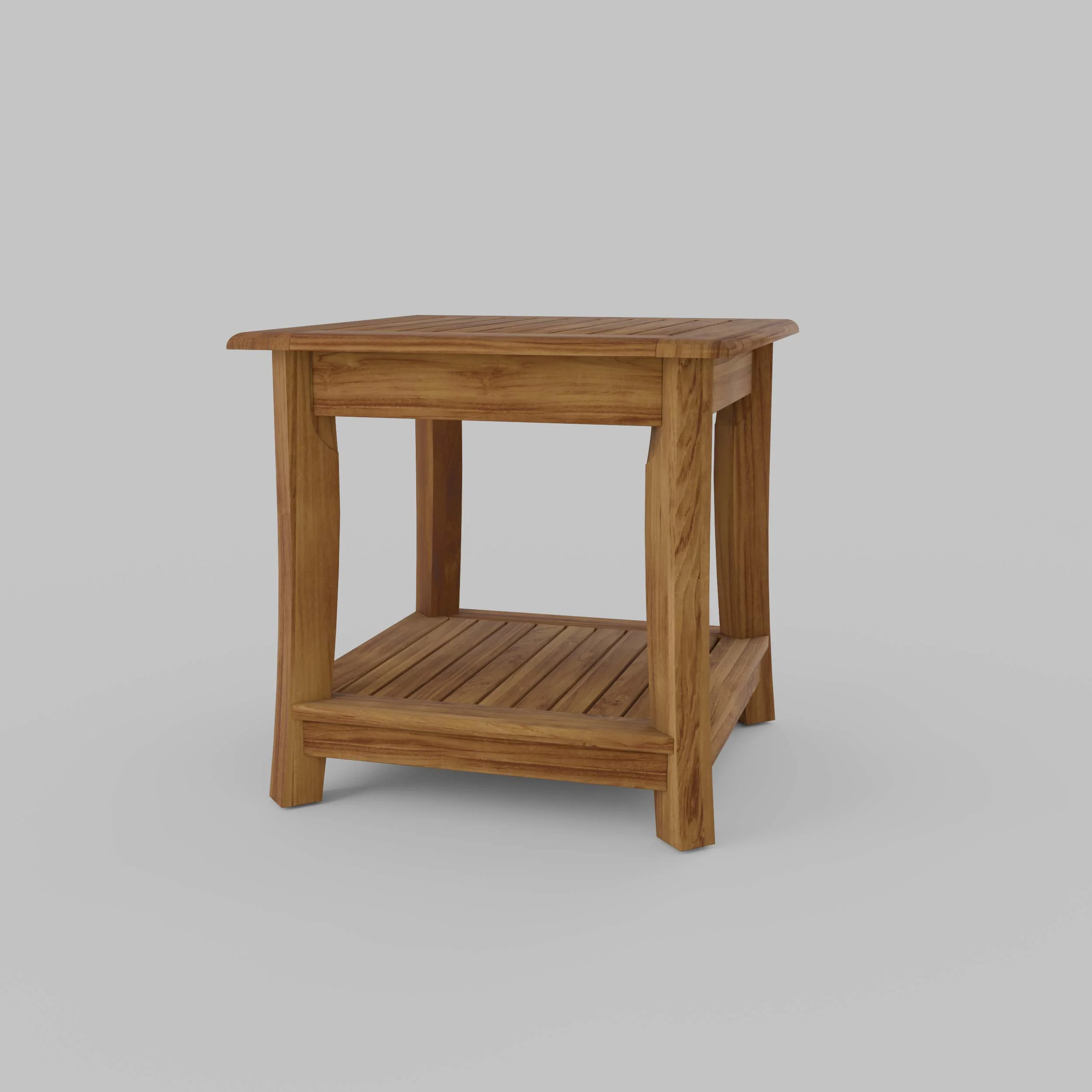 Mosko Teak Wood Outdoor Side Table with Shelf - Image 14