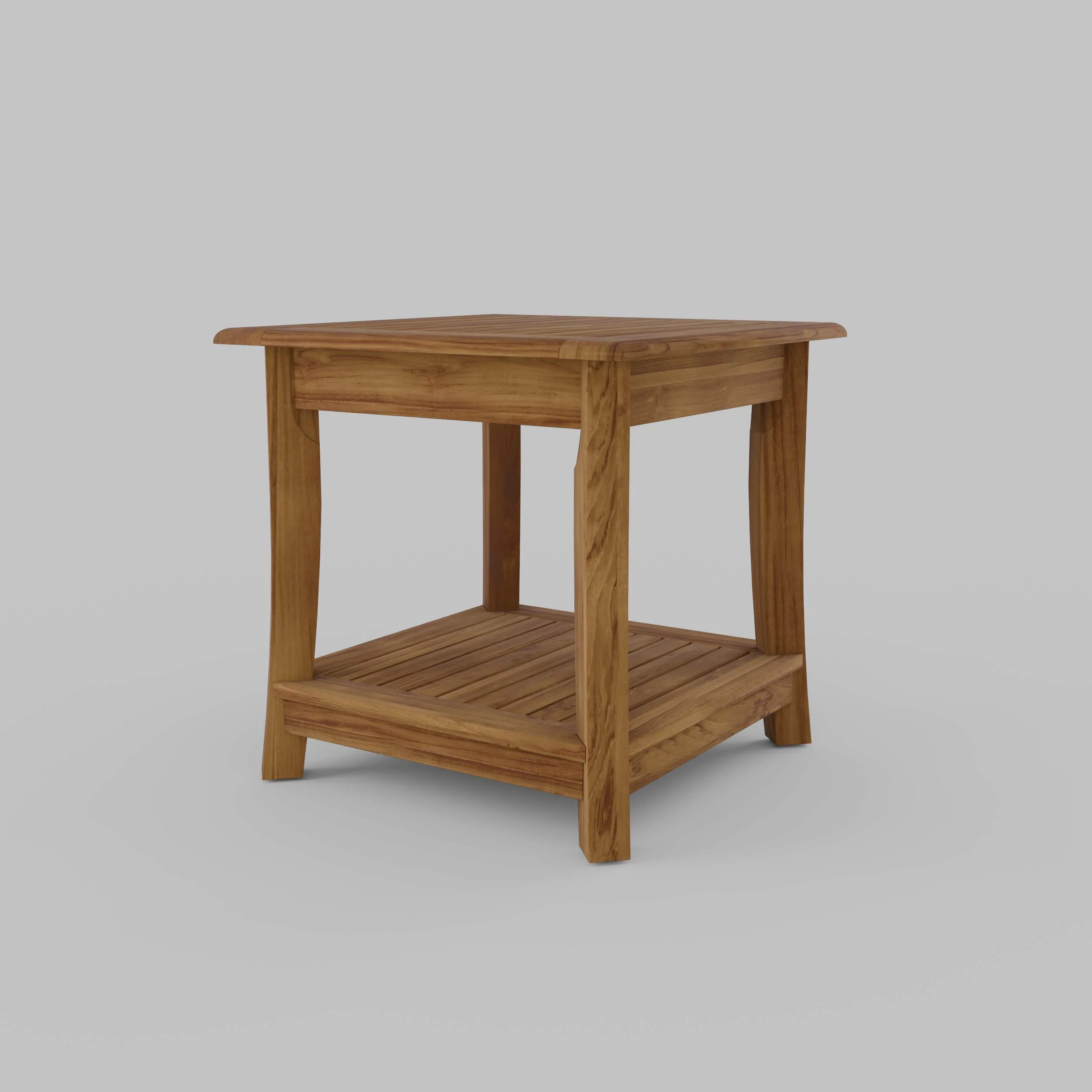 Mosko Teak Wood Outdoor Side Table with Shelf - Image 16