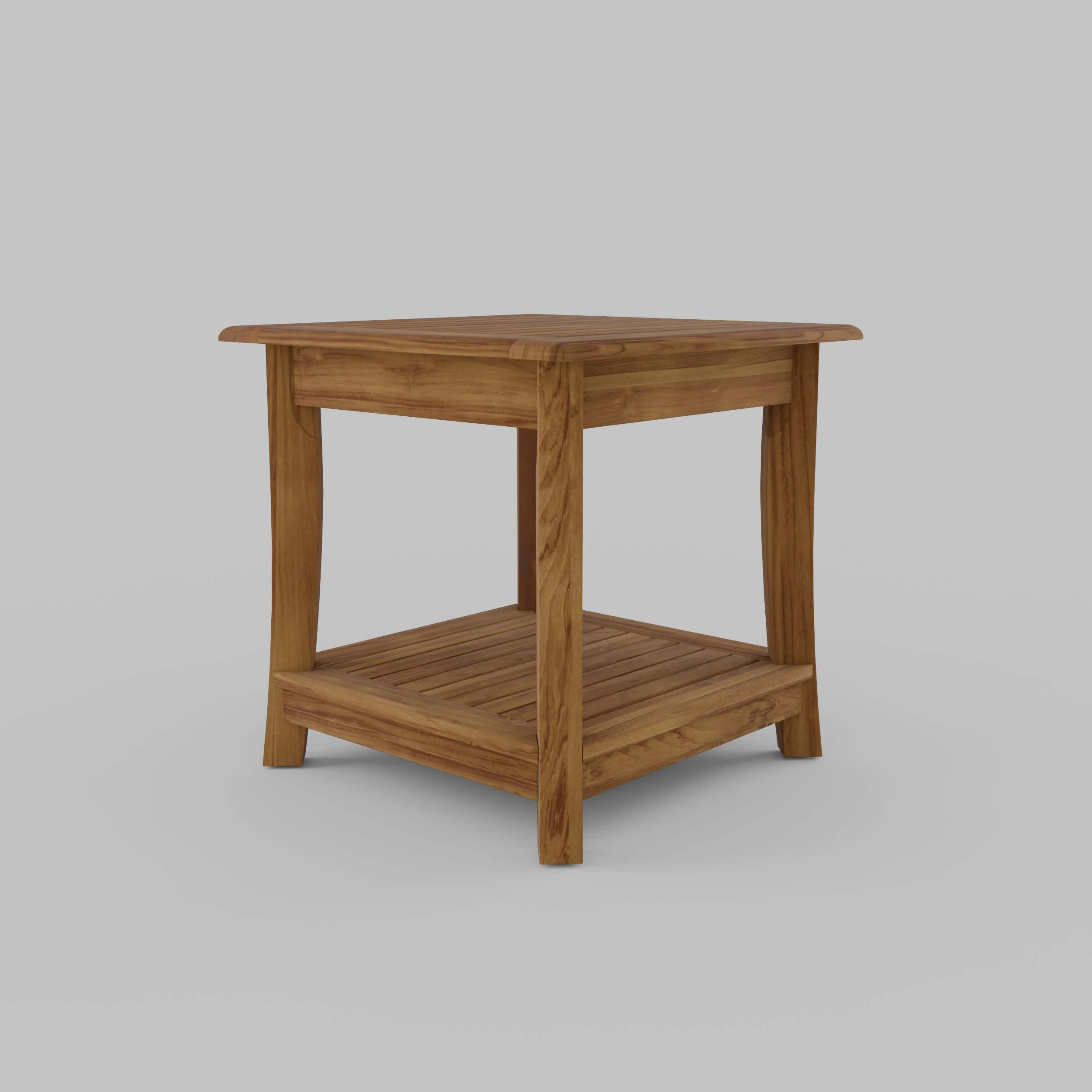 Mosko Teak Wood Outdoor Side Table with Shelf - Image 17