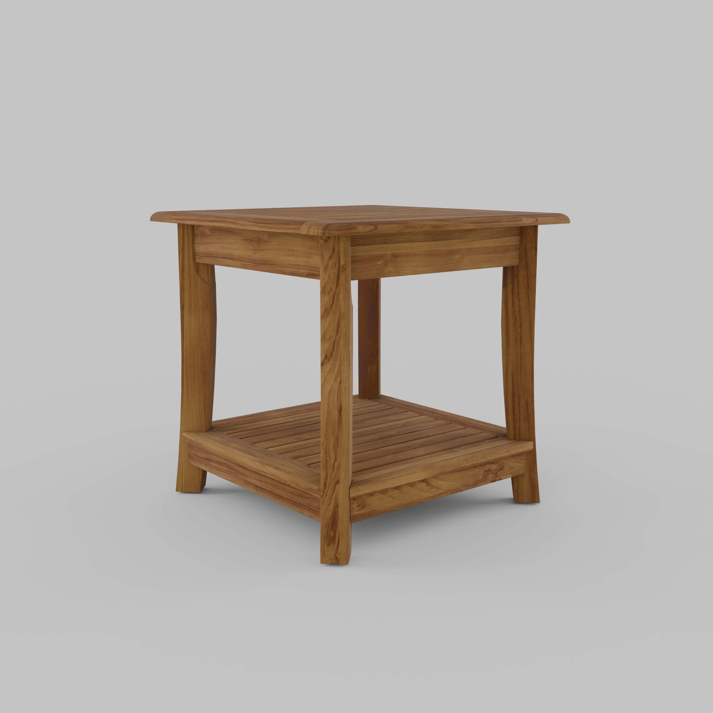 Mosko Teak Wood Outdoor Side Table with Shelf - Image 18