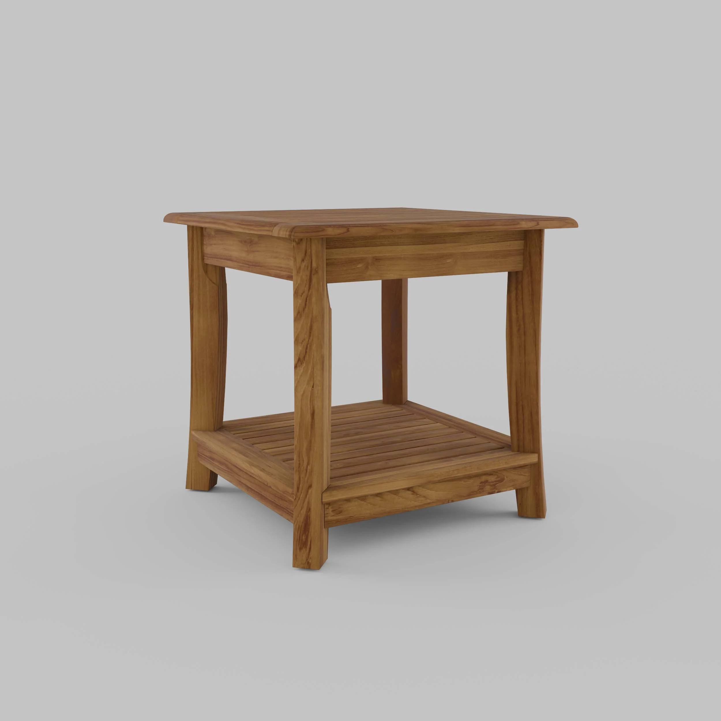 Mosko Teak Wood Outdoor Side Table with Shelf - Image 19