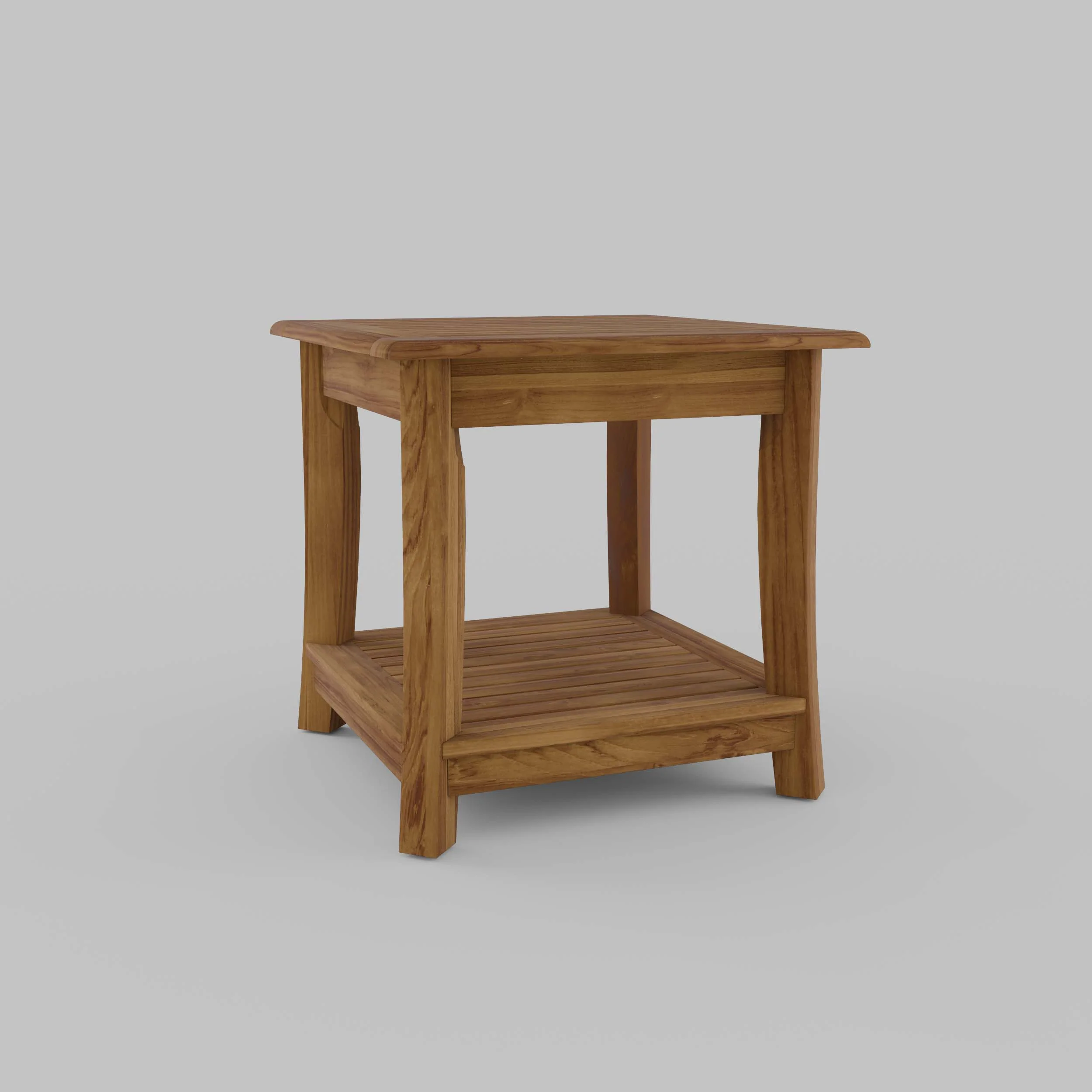 Mosko Teak Wood Outdoor Side Table with Shelf - Image 20