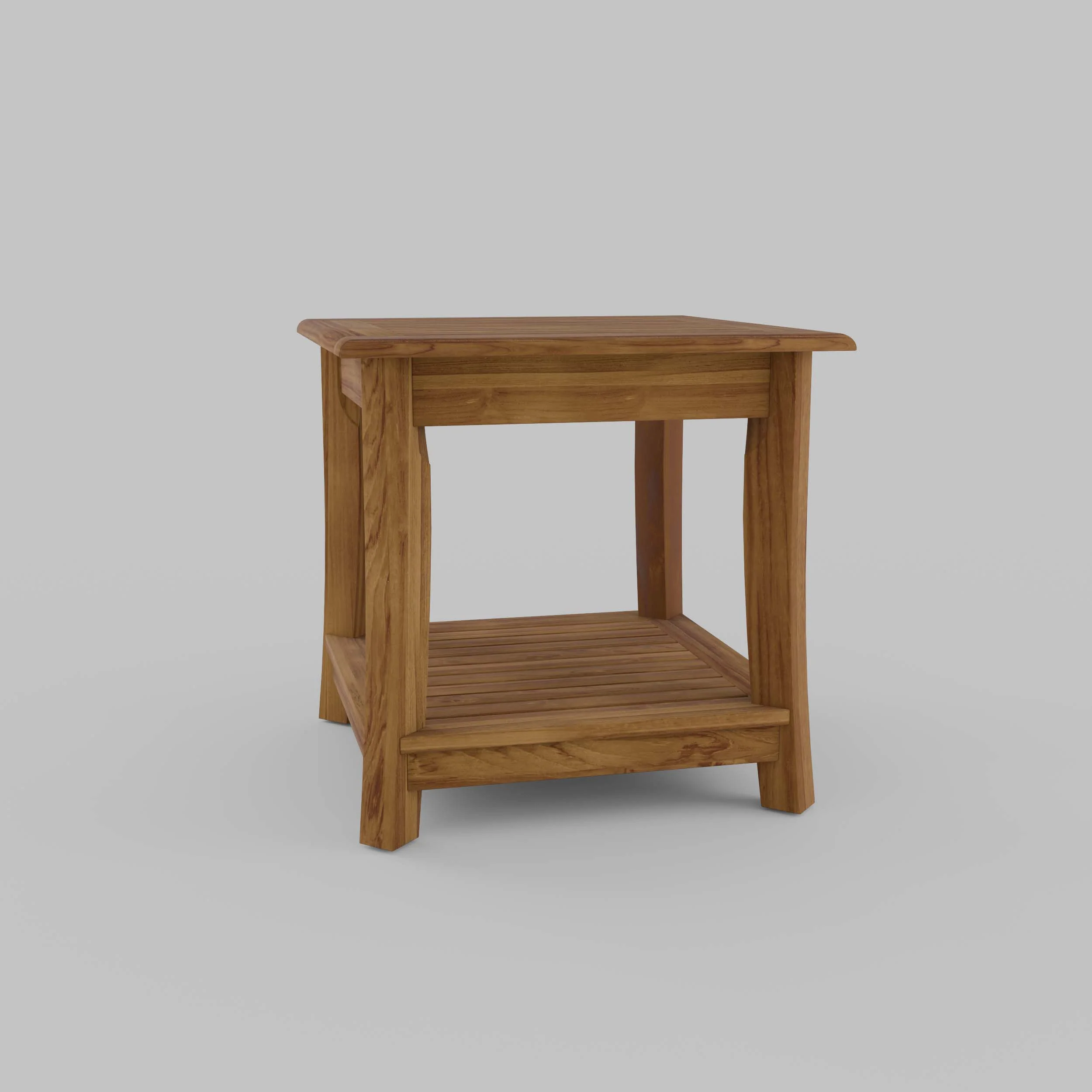Mosko Teak Wood Outdoor Side Table with Shelf - Image 21