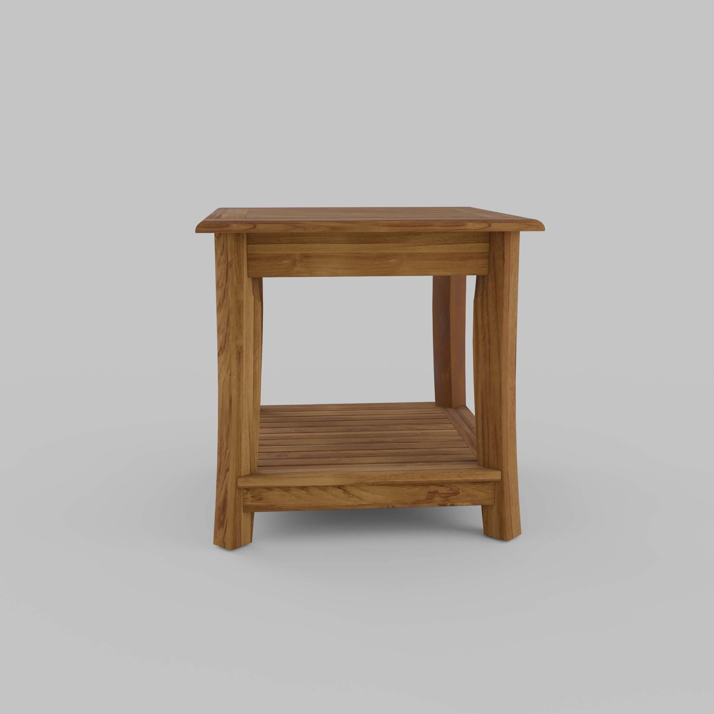 Mosko Teak Wood Outdoor Side Table with Shelf - Image 22