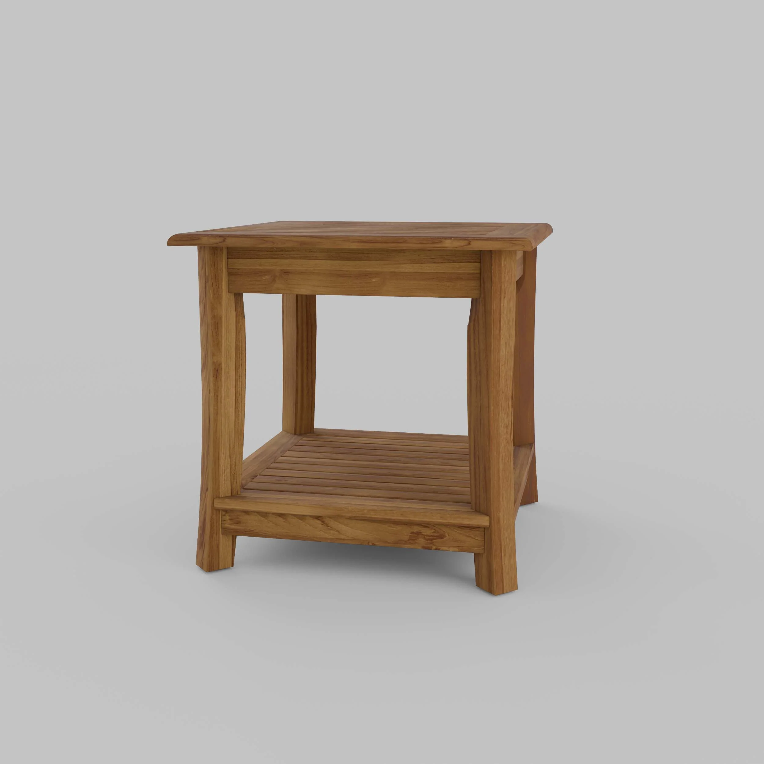 Mosko Teak Wood Outdoor Side Table with Shelf - Image 24