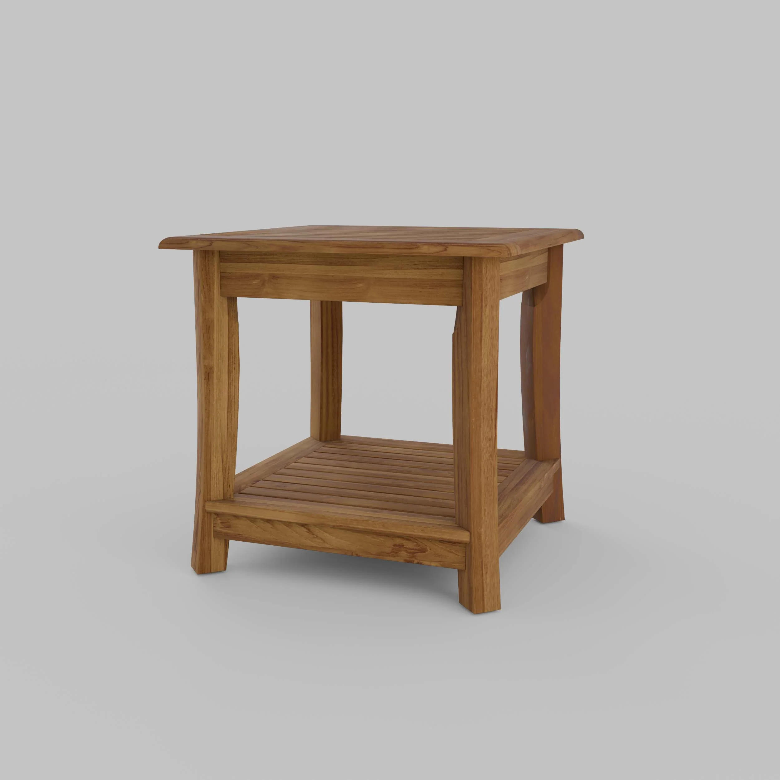 Mosko Teak Wood Outdoor Side Table with Shelf - Image 25