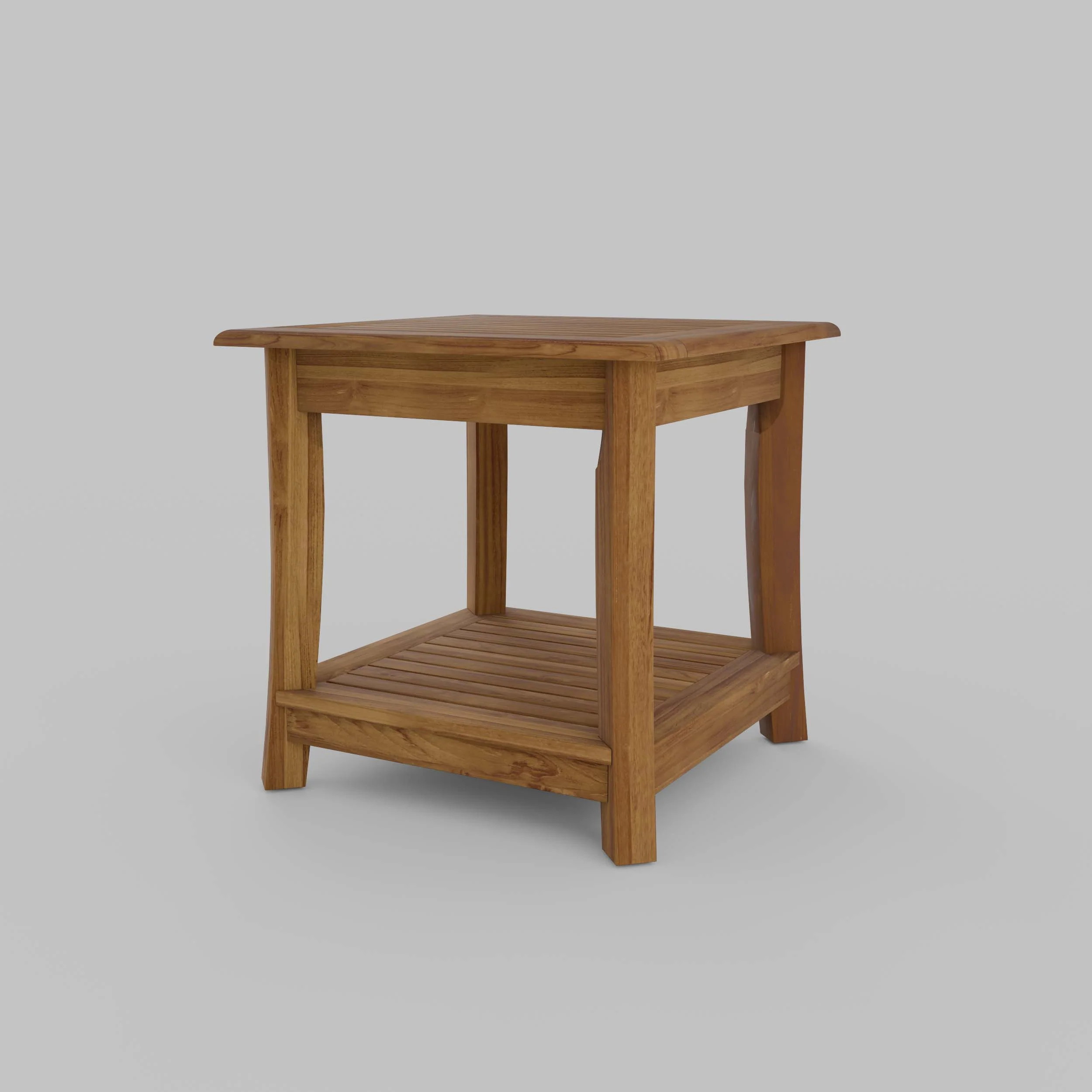 Mosko Teak Wood Outdoor Side Table with Shelf - Image 26