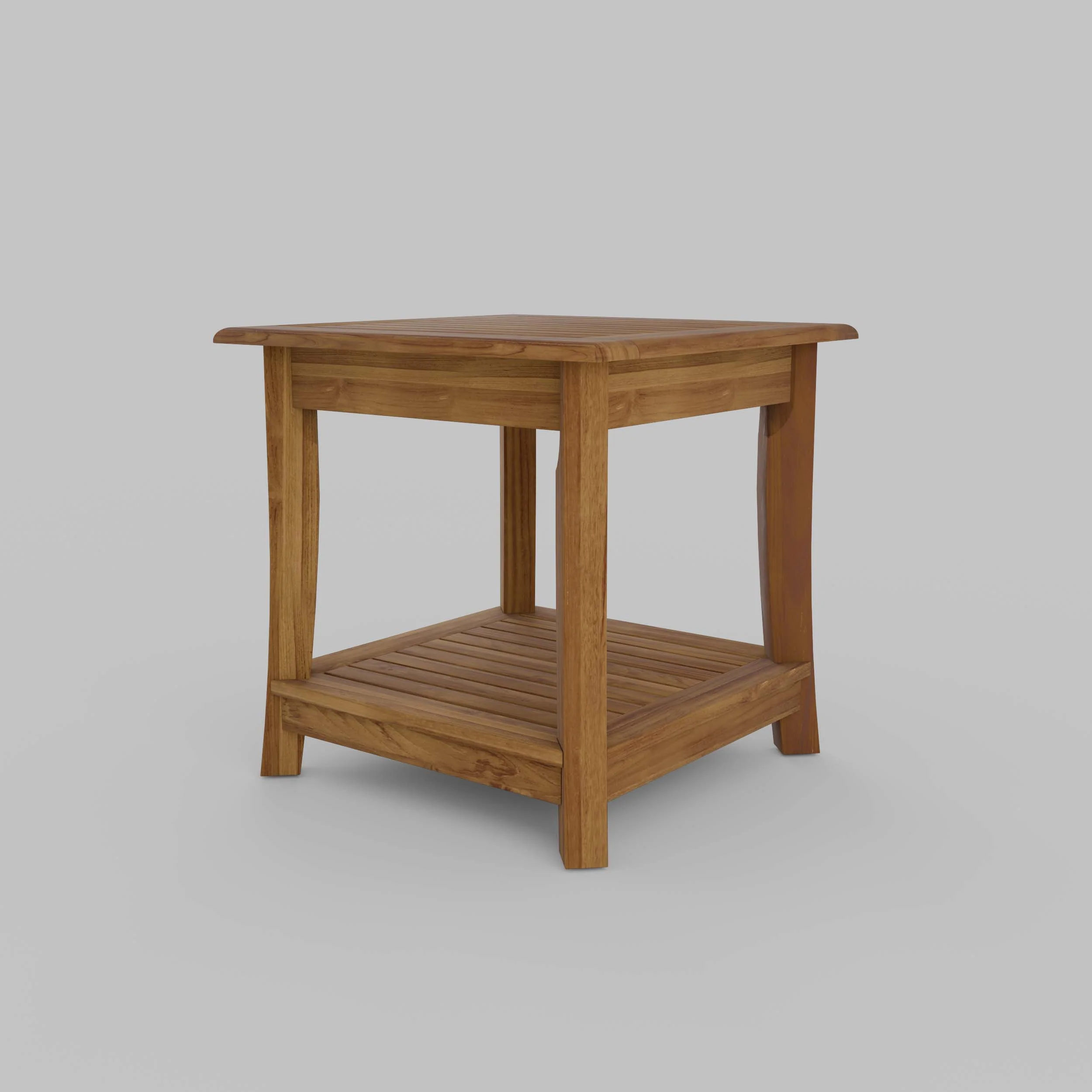 Mosko Teak Wood Outdoor Side Table with Shelf - Image 27