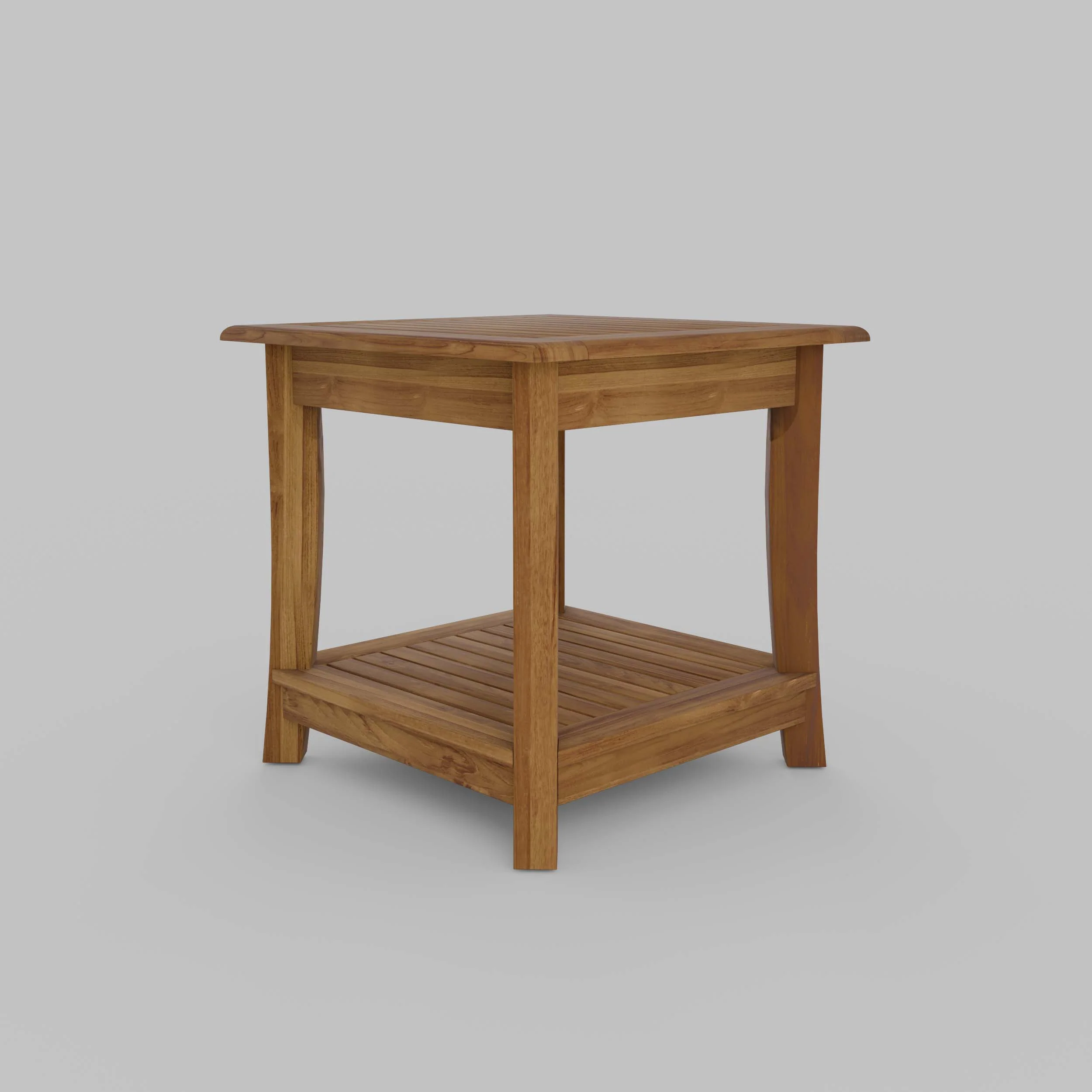Mosko Teak Wood Outdoor Side Table with Shelf - Image 28