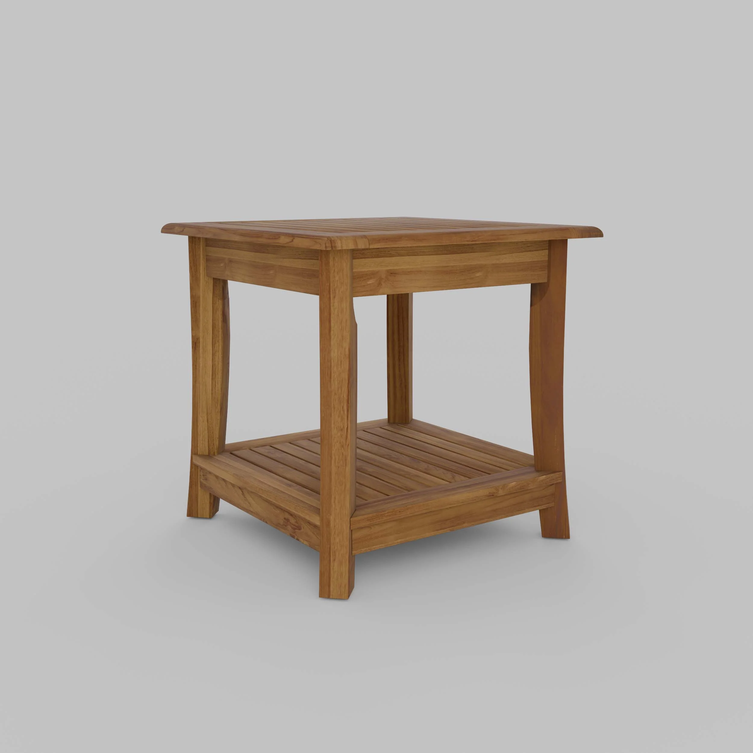 Mosko Teak Wood Outdoor Side Table with Shelf - Image 29