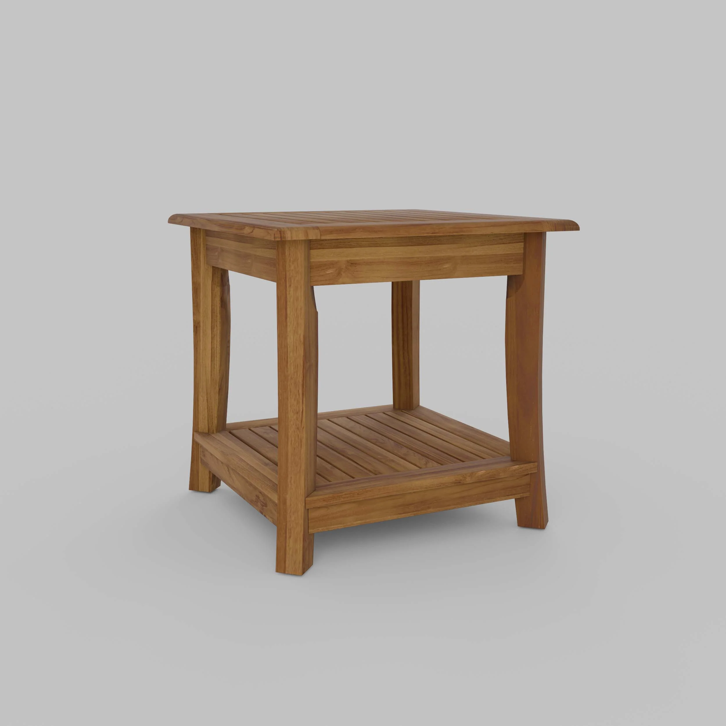 Mosko Teak Wood Outdoor Side Table with Shelf - Image 30