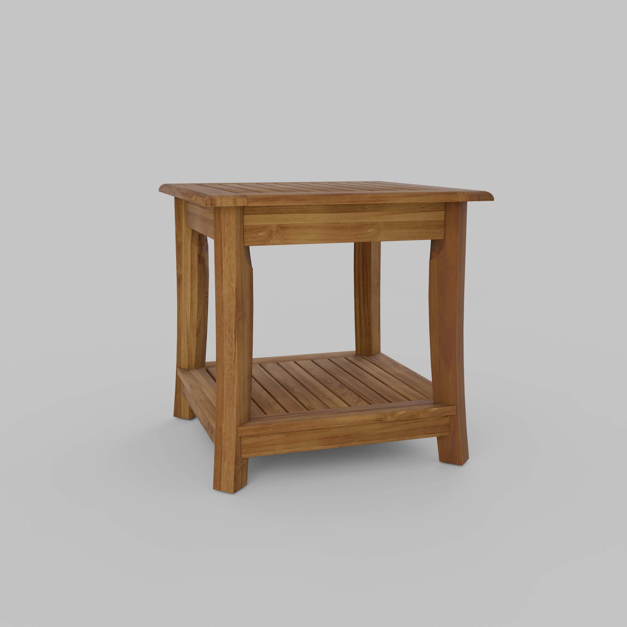 Mosko Teak Wood Outdoor Side Table with Shelf - Image 31