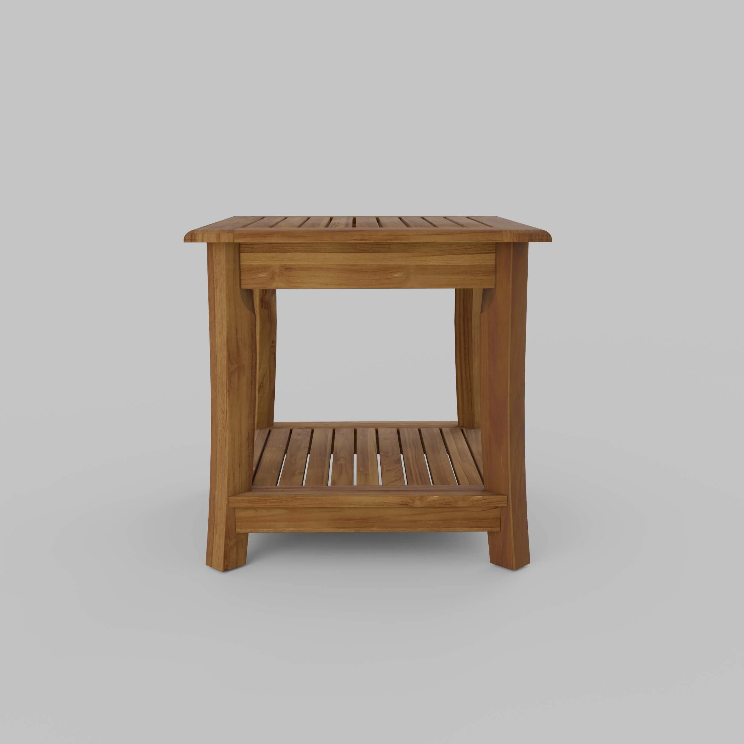Mosko Teak Wood Outdoor Side Table with Shelf - Image 33