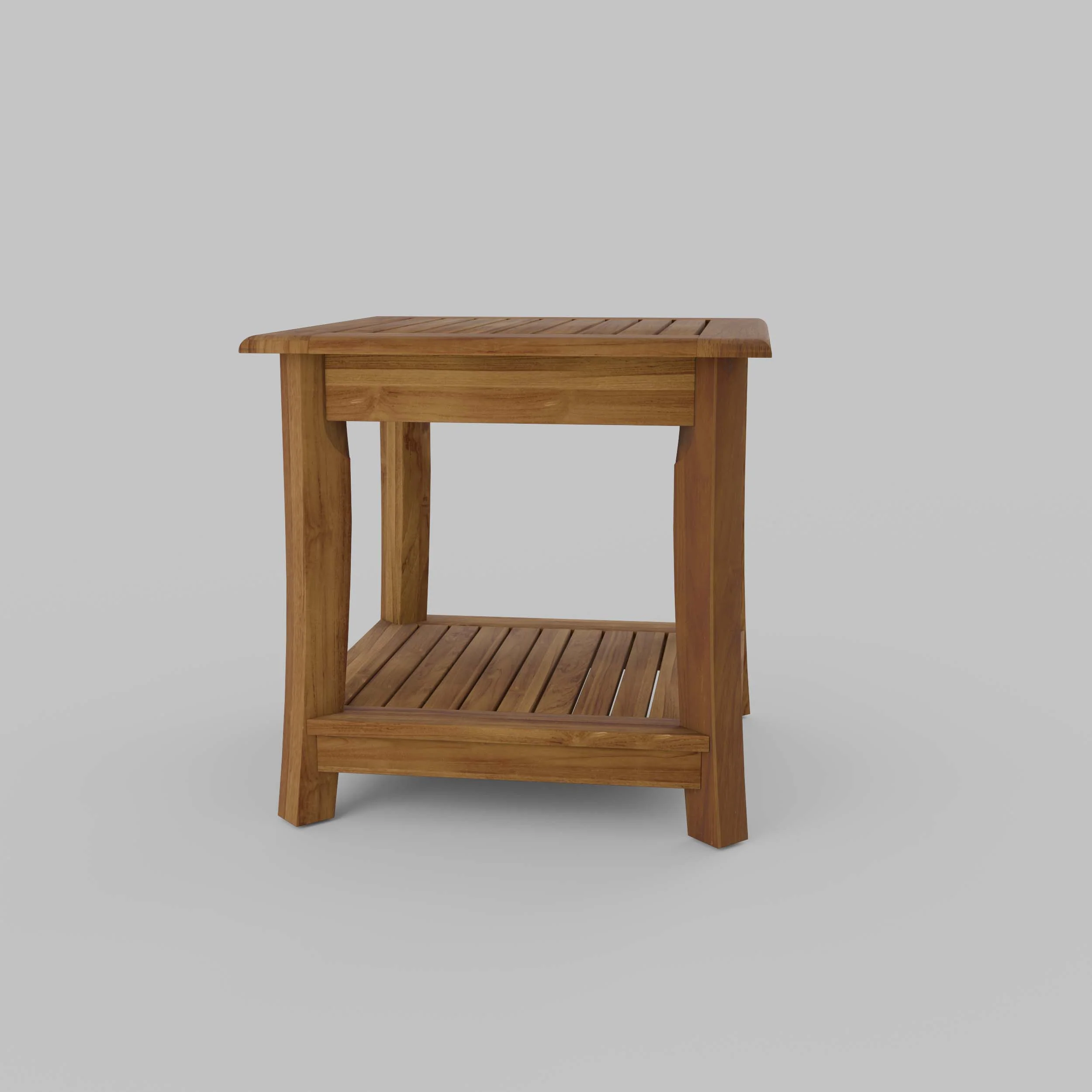 Mosko Teak Wood Outdoor Side Table with Shelf - Image 34