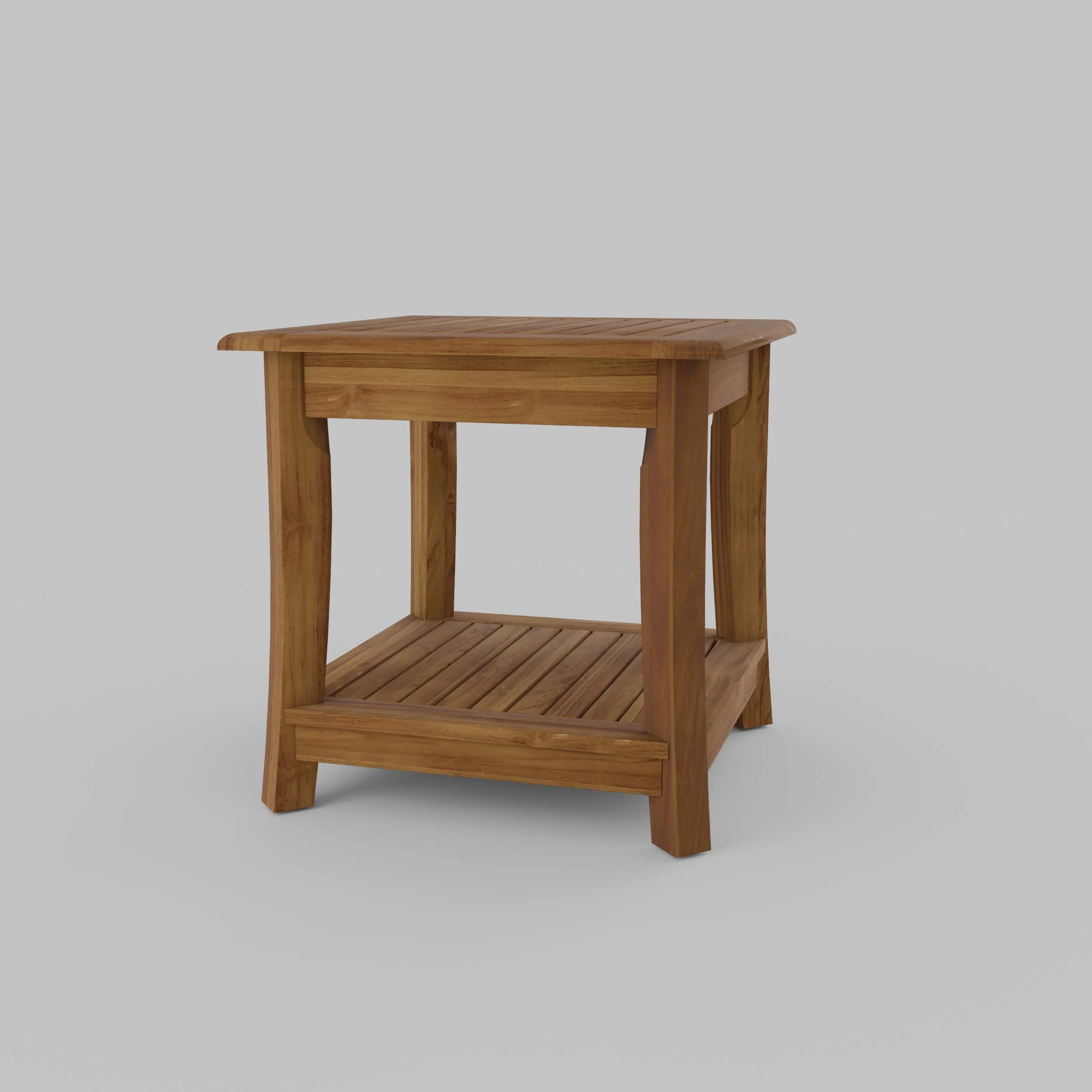 Mosko Teak Wood Outdoor Side Table with Shelf - Image 35
