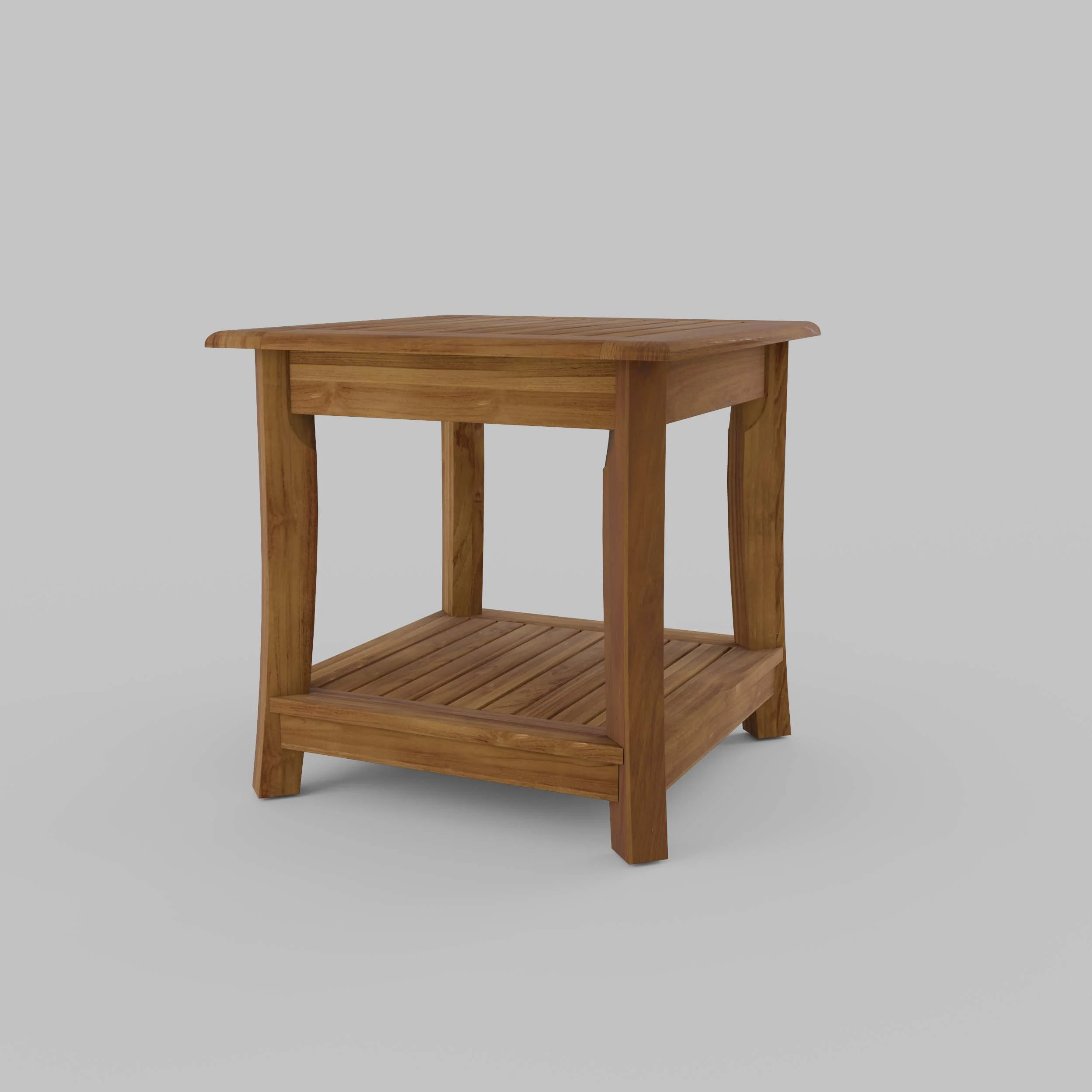 Mosko Teak Wood Outdoor Side Table with Shelf - Image 36