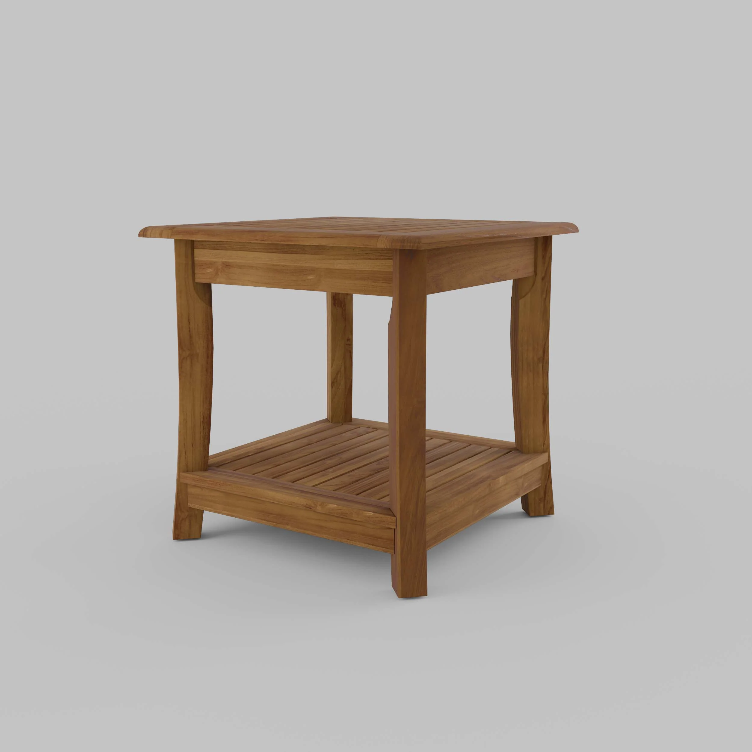 Mosko Teak Wood Outdoor Side Table with Shelf - Image 37