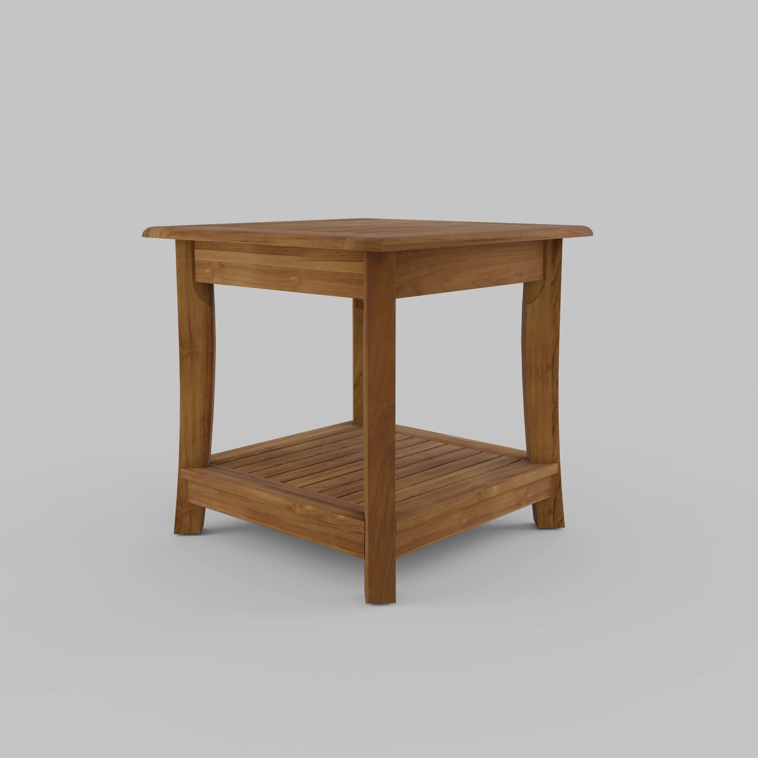 Mosko Teak Wood Outdoor Side Table with Shelf - Image 38