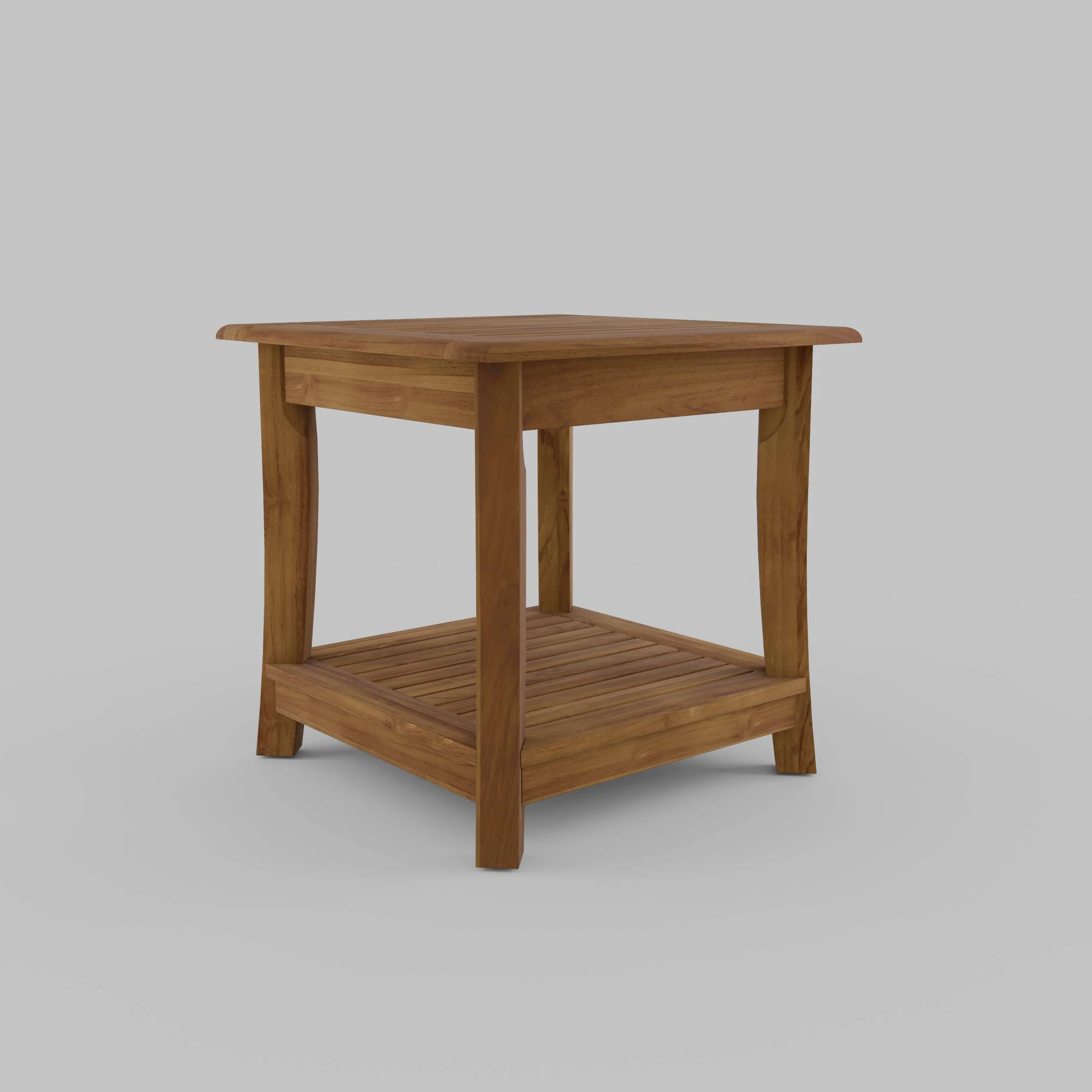 Mosko Teak Wood Outdoor Side Table with Shelf - Image 39