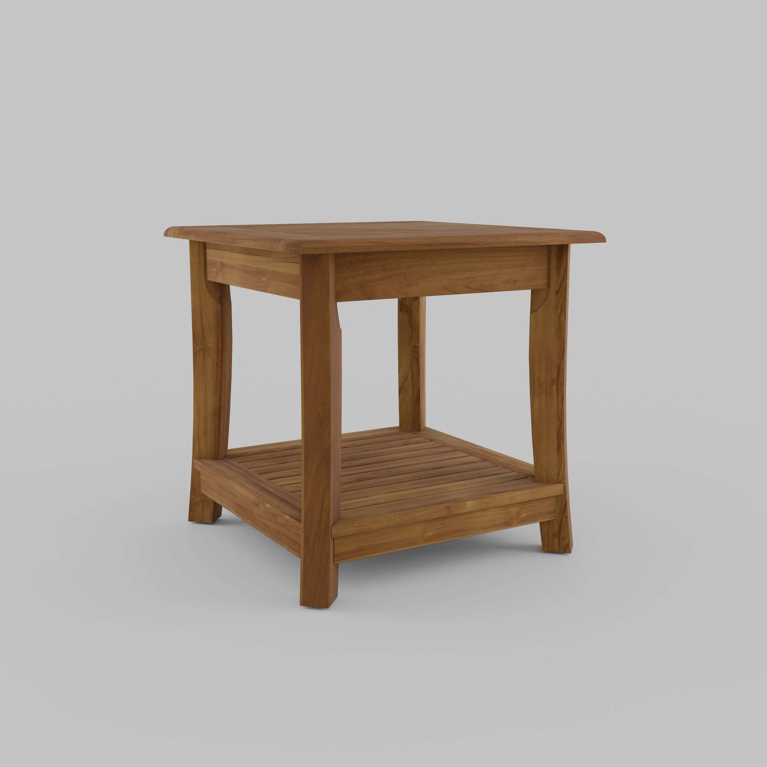 Mosko Teak Wood Outdoor Side Table with Shelf - Image 40