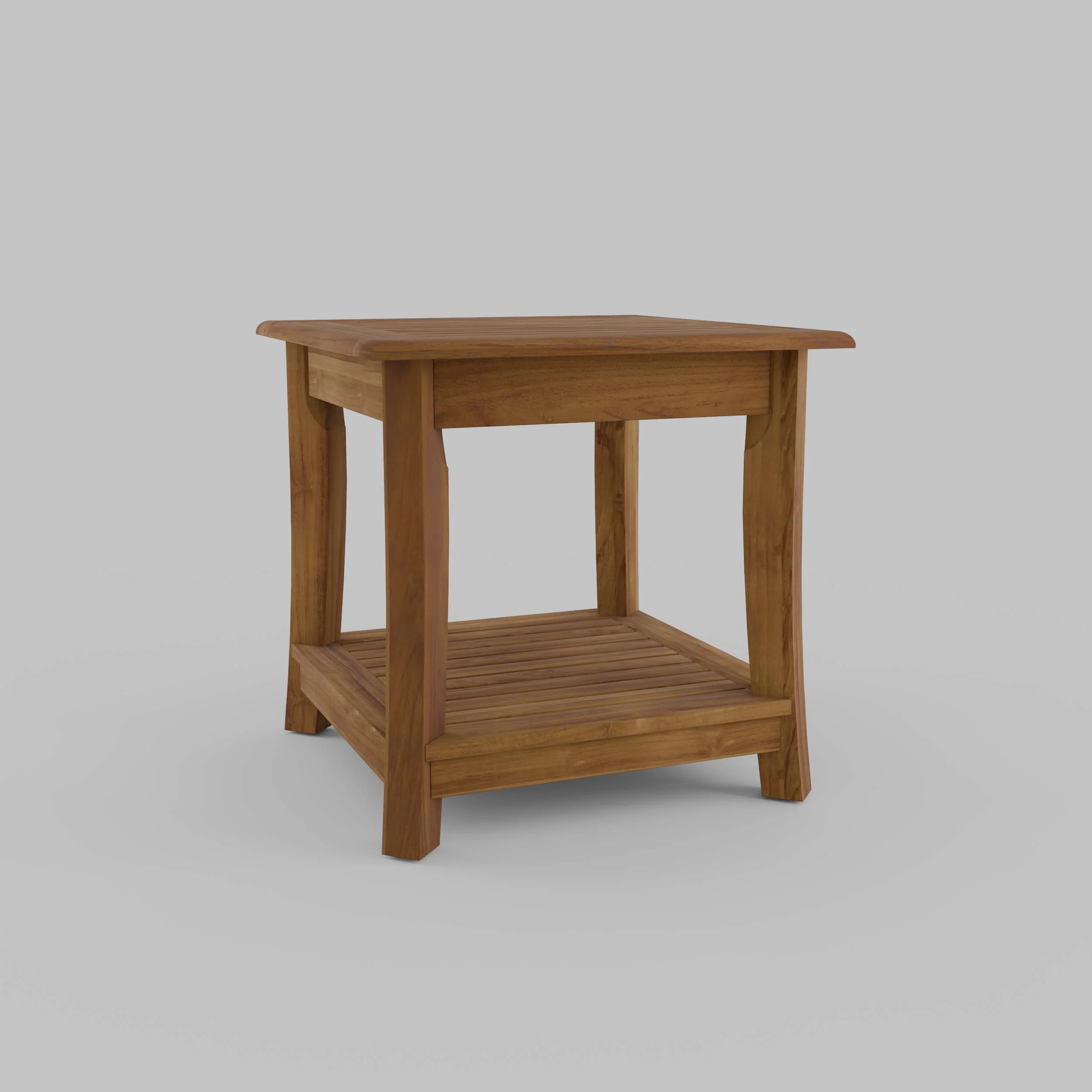 Mosko Teak Wood Outdoor Side Table with Shelf - Image 41