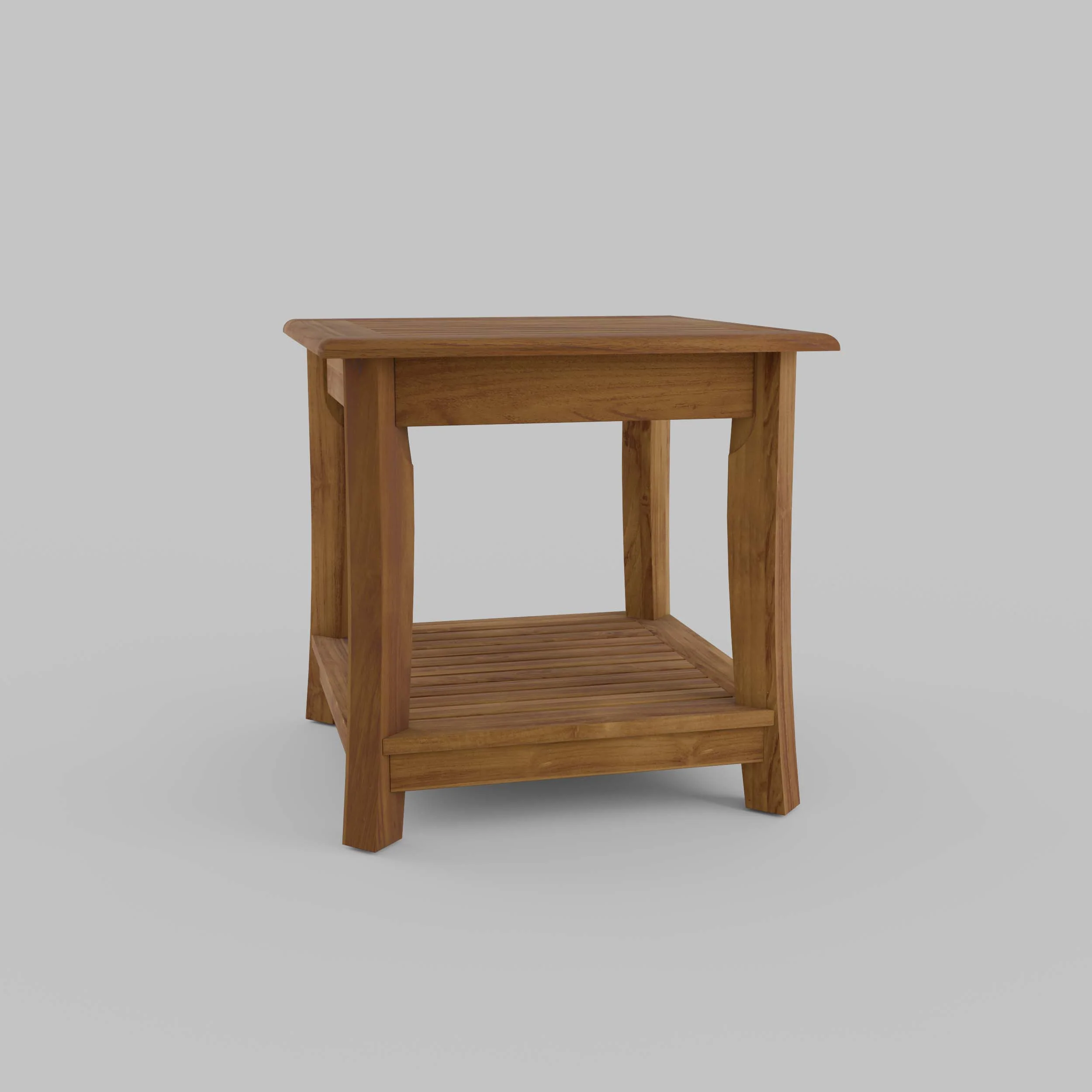 Mosko Teak Wood Outdoor Side Table with Shelf - Image 42