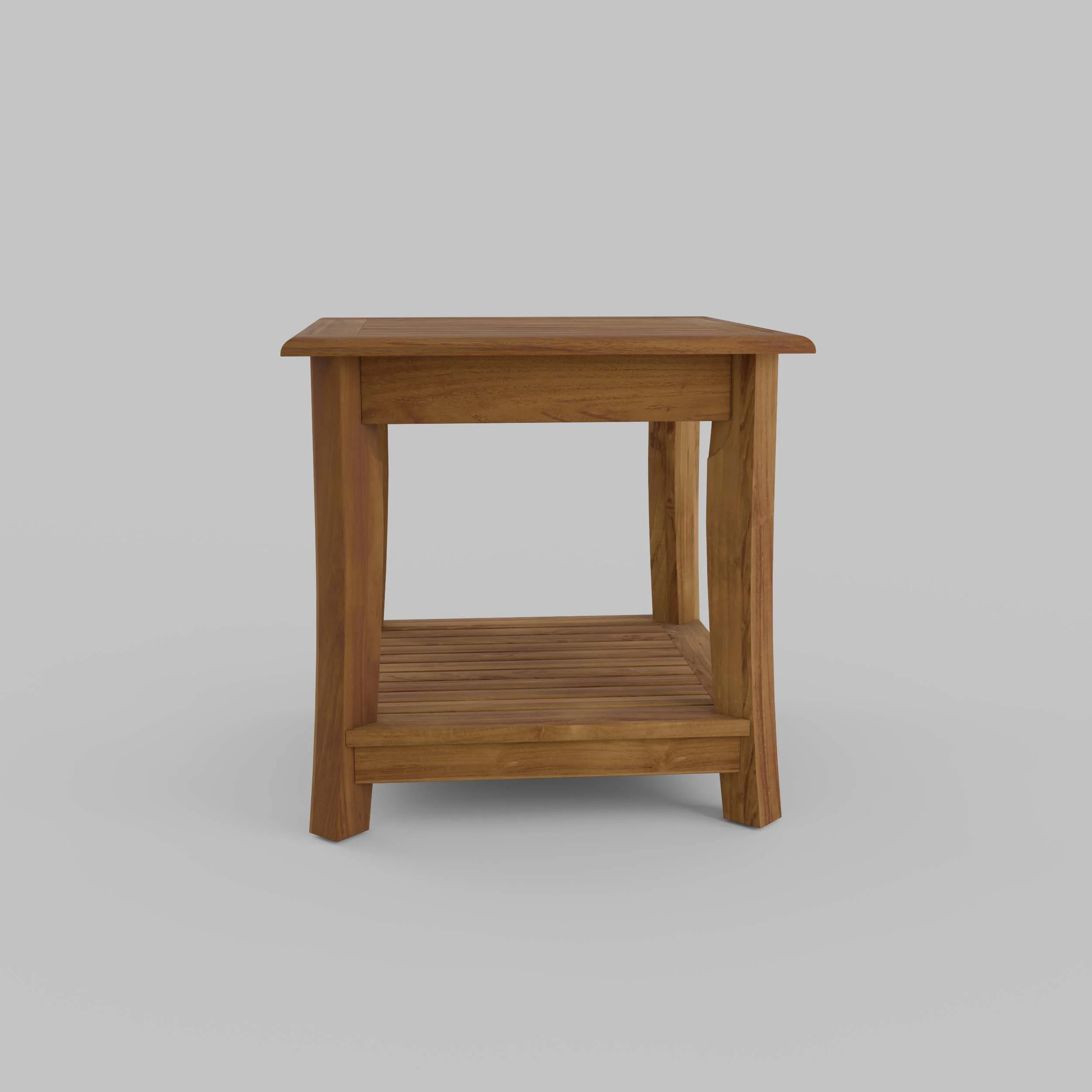 Mosko Teak Wood Outdoor Side Table with Shelf - Image 43