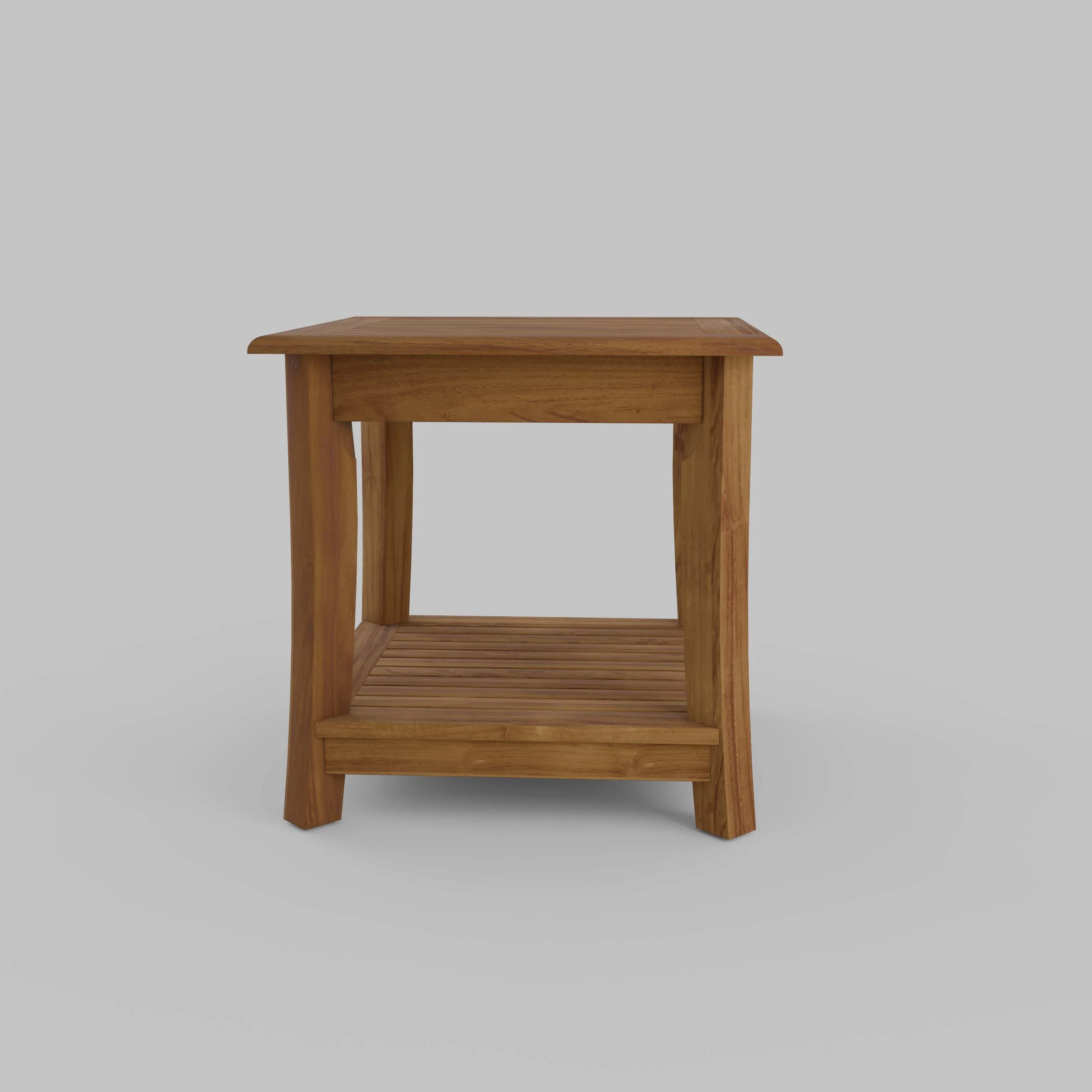Mosko Teak Wood Outdoor Side Table with Shelf - Image 44