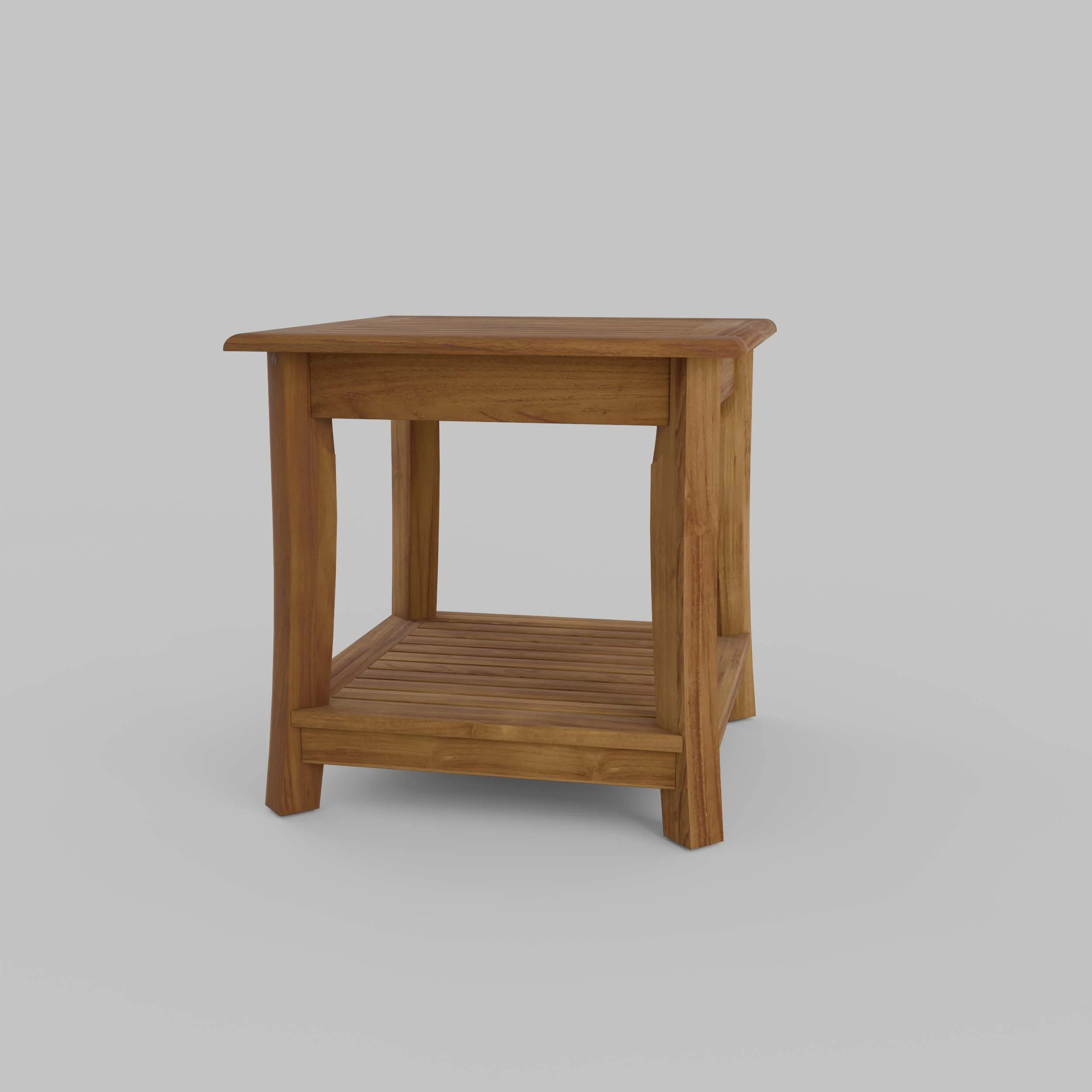 Mosko Teak Wood Outdoor Side Table with Shelf - Image 45