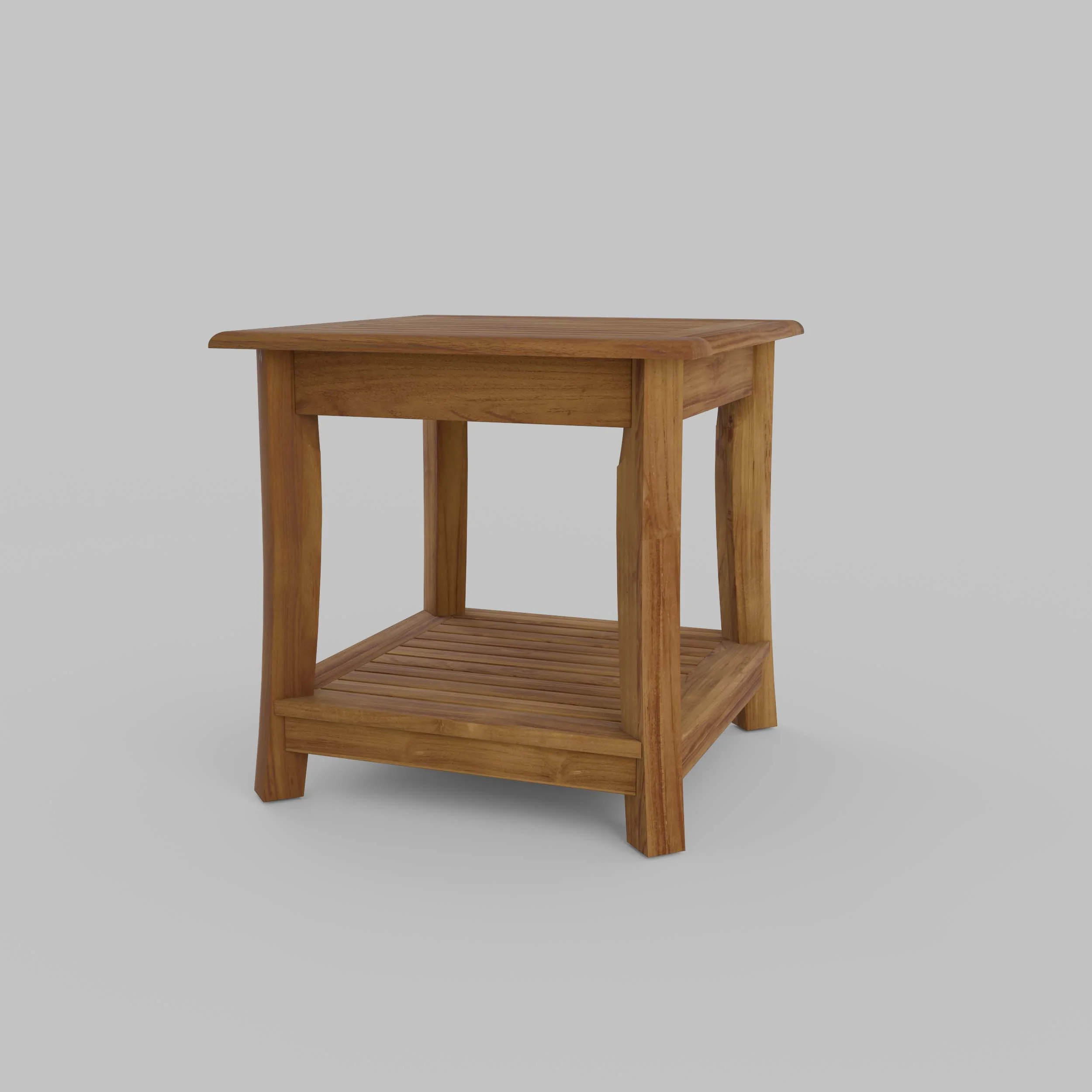 Mosko Teak Wood Outdoor Side Table with Shelf - Image 46