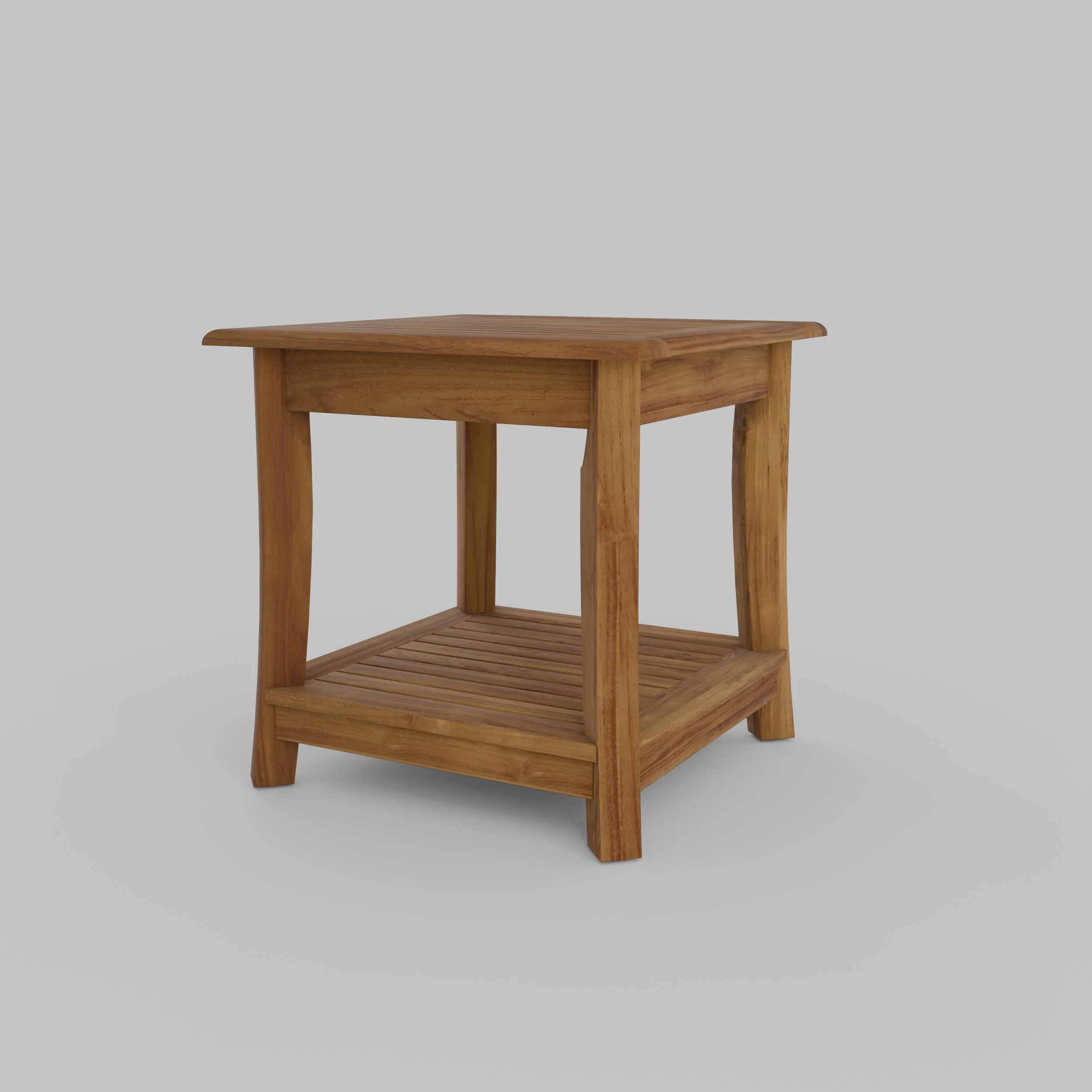 Mosko Teak Wood Outdoor Side Table with Shelf - Image 47