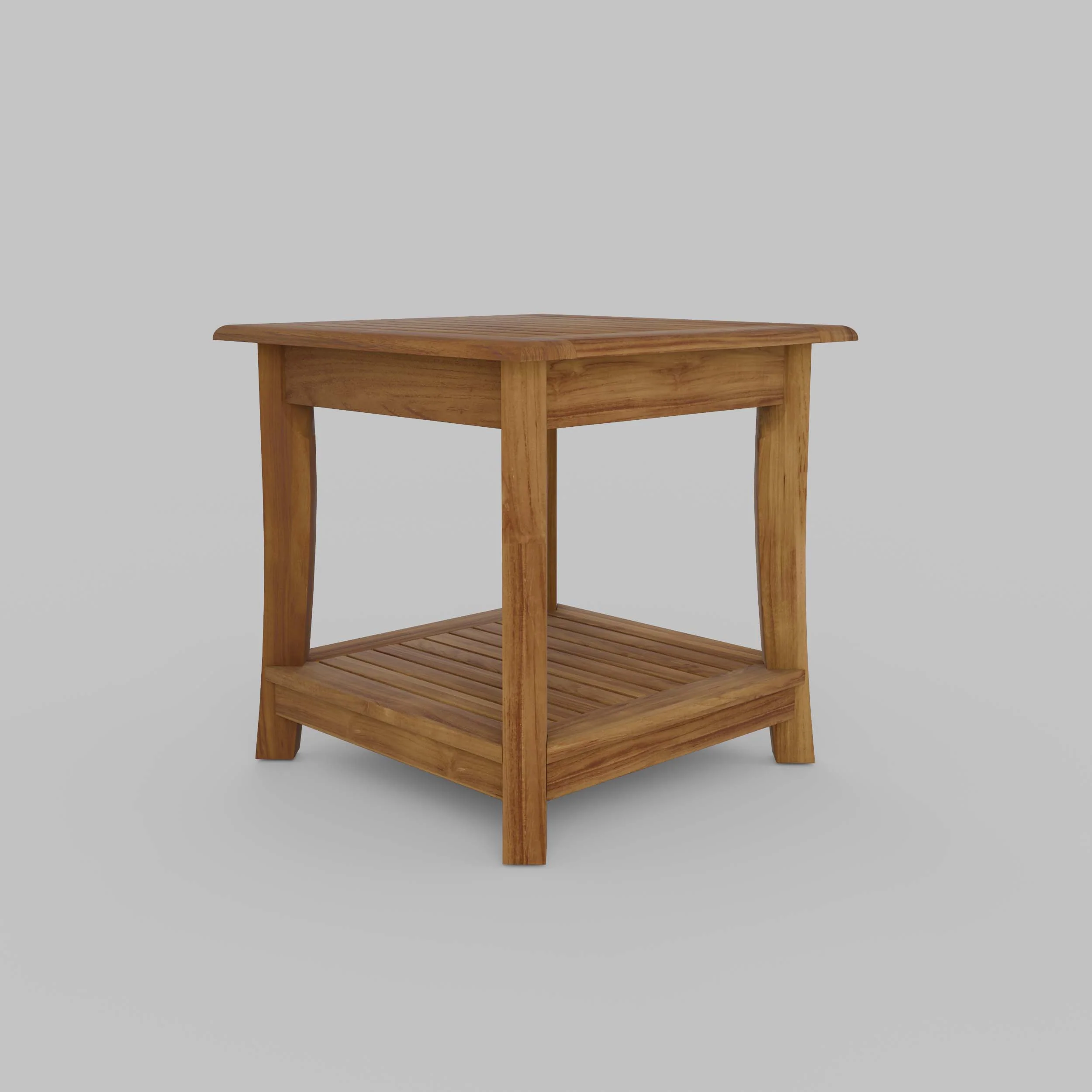 Mosko Teak Wood Outdoor Side Table with Shelf - Image 49