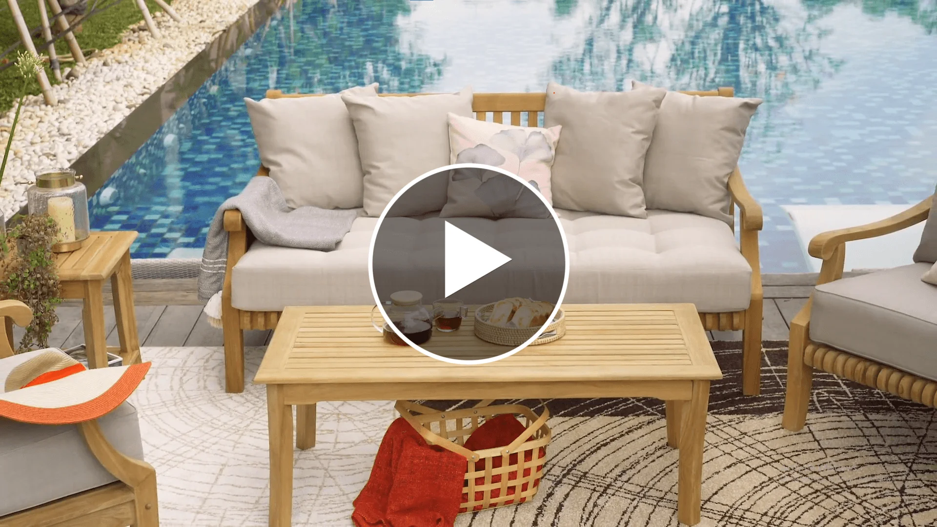 Mosko Teak Wood Outdoor Side Table with Shelf - Image 5