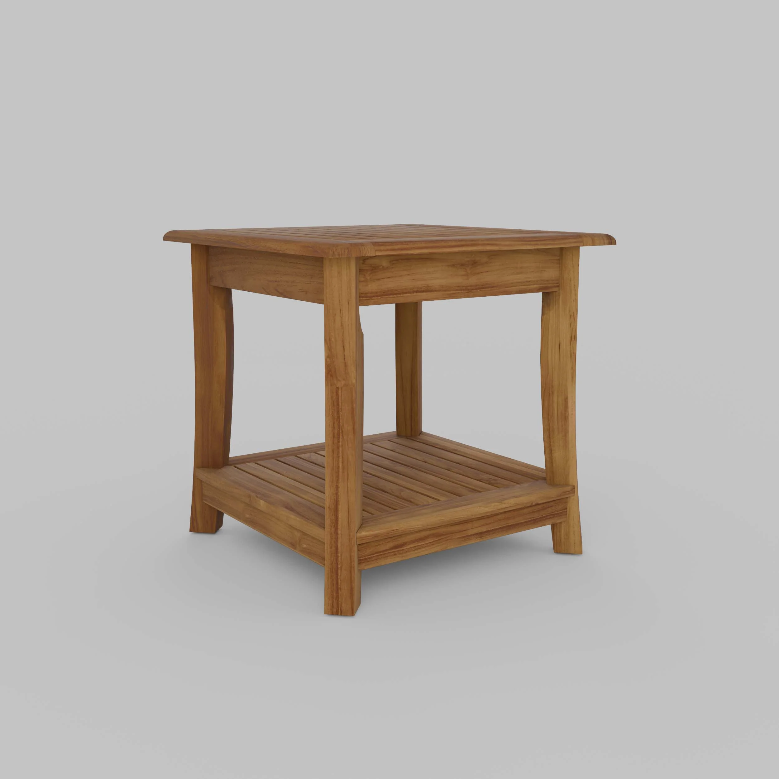 Mosko Teak Wood Outdoor Side Table with Shelf - Image 50
